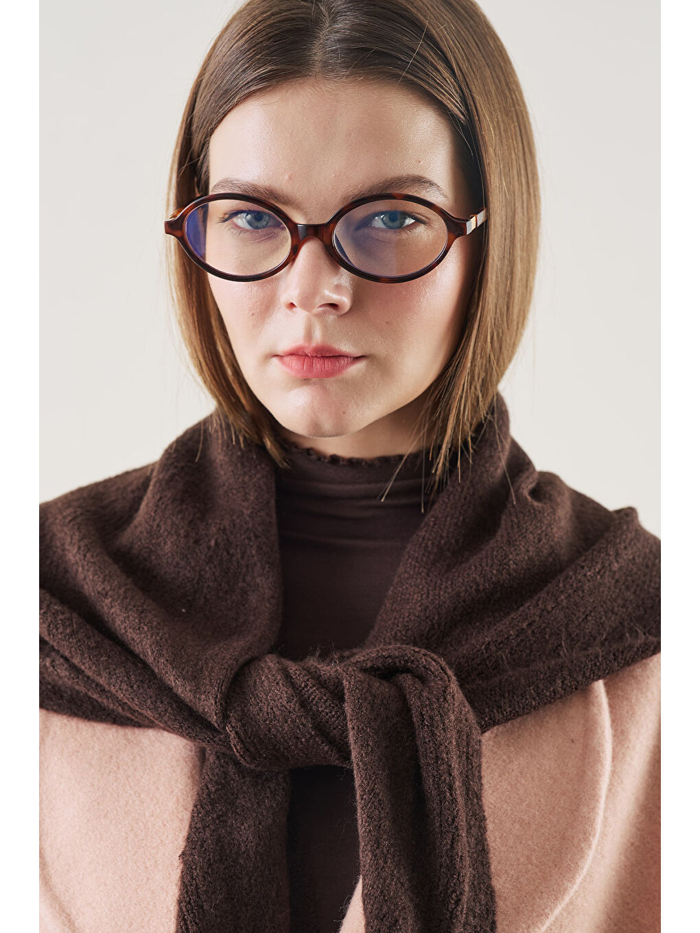 Üçgen Formlu Atkı Kahverengi-1