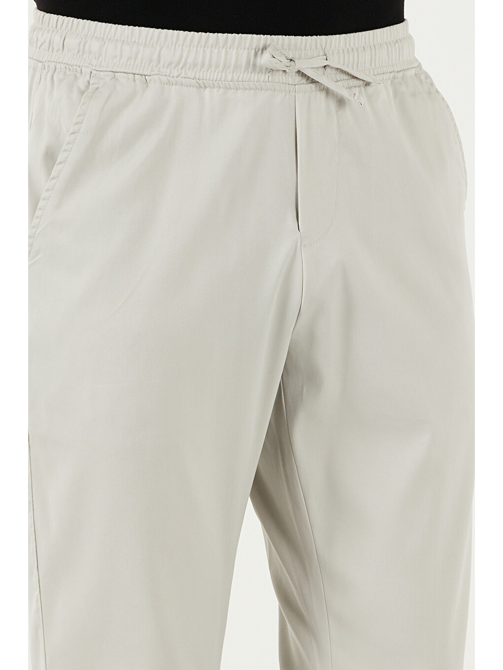 Bej Pamuklu Slim Fit Lastikli Bel Boru Paça Pantolon 5545s87jmılano-5