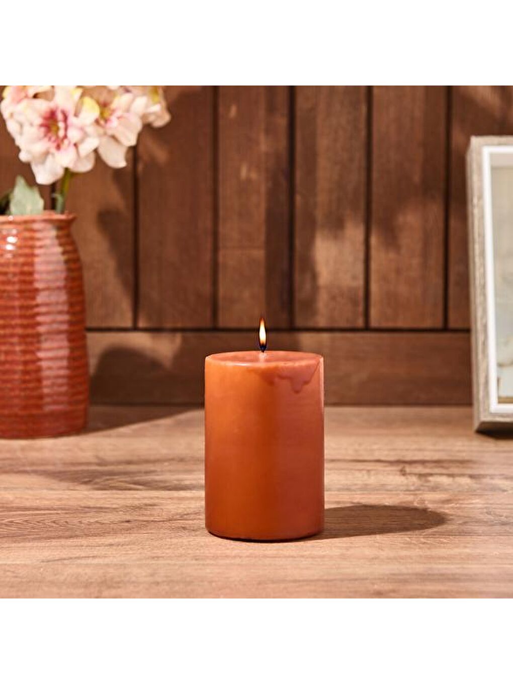 Otantik Baton Mum - Sütlü Kahverengi - 7x10 cm