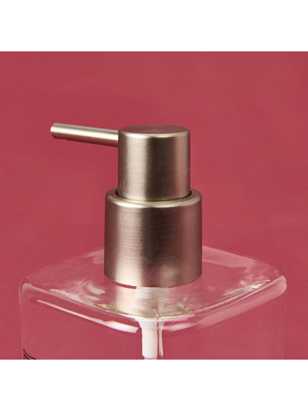 Renksiz Kare Borosilikat Cam Sıvı Sabunluk - Şeffaf / Gri-2