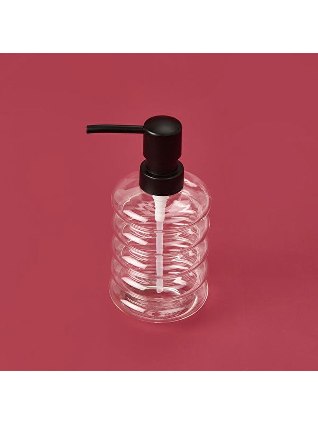 Renksiz Kapaklı Borosilikat Cam Sıvı Sabunluk - Şeffaf / Siyah-1