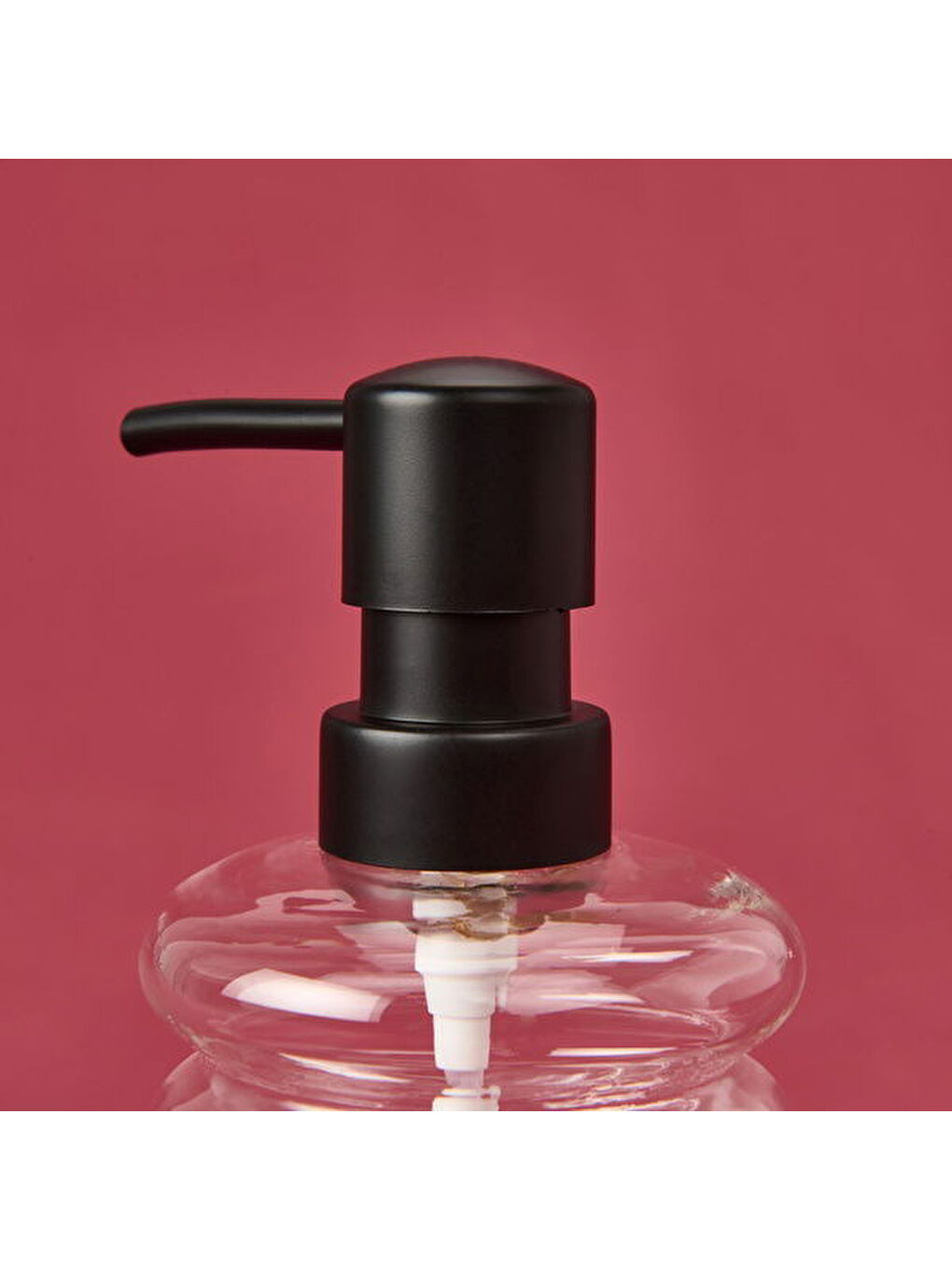 Renksiz Kapaklı Borosilikat Cam Sıvı Sabunluk - Şeffaf / Siyah-2