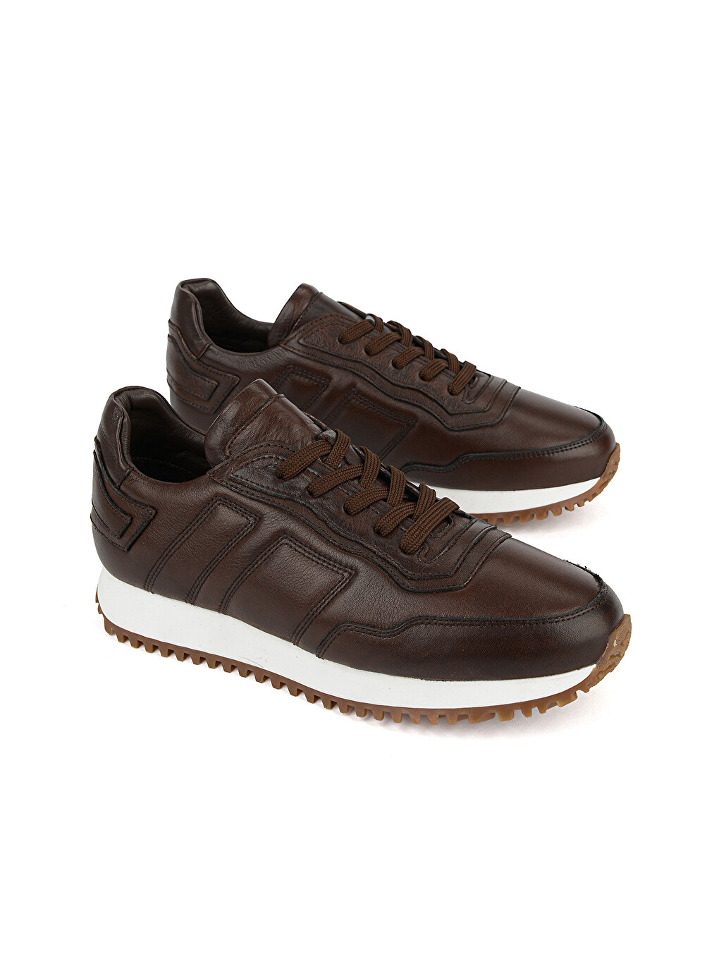 Kahverengi Erkek Hakiki Deri Sneaker 1631026z113 Kahve-1