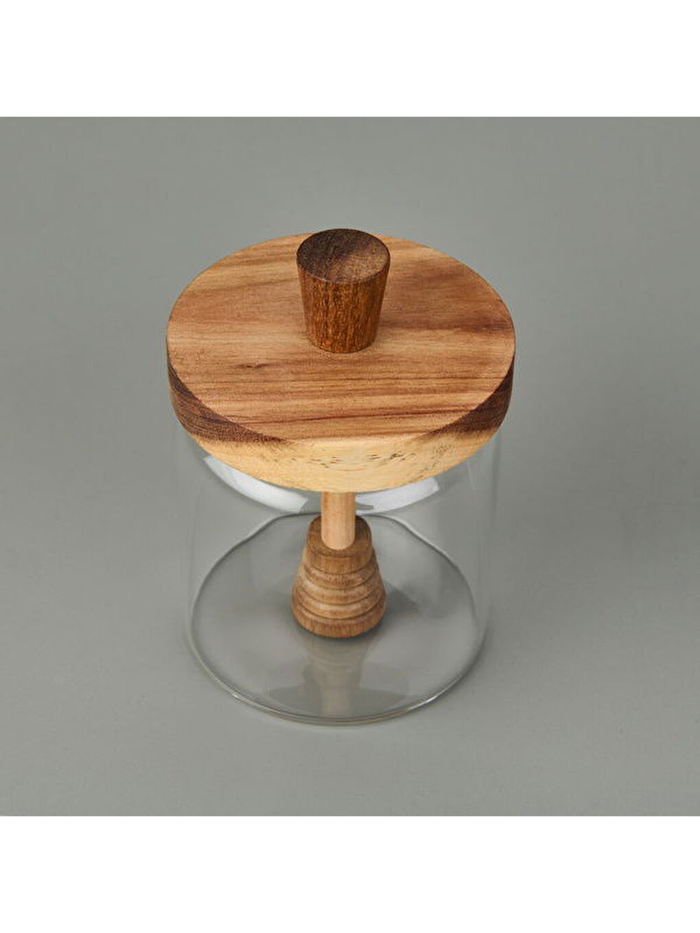 Akasya Kapaklı Kavanoz - Kahverengi / Şeffaf - 450 ml-2