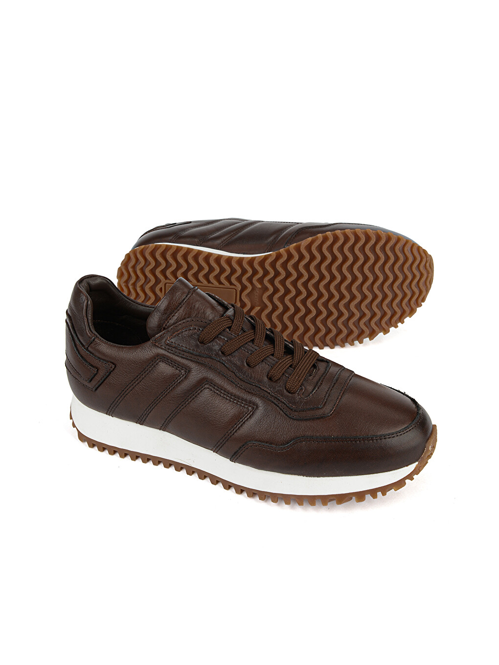 Kahverengi Erkek Hakiki Deri Sneaker 1631026z113 Kahve-3