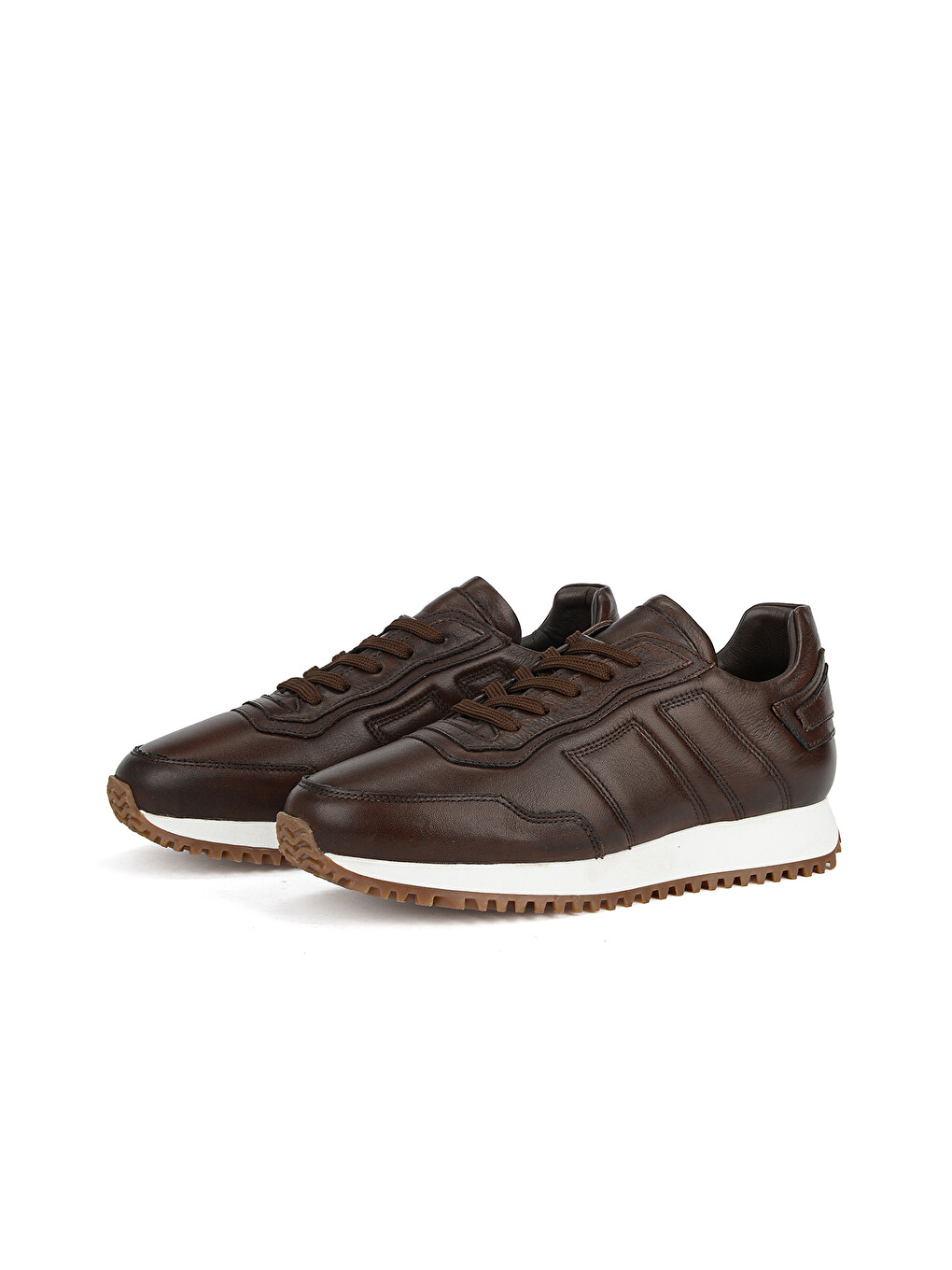 Kahverengi Erkek Hakiki Deri Sneaker 1631026z113 Kahve-4