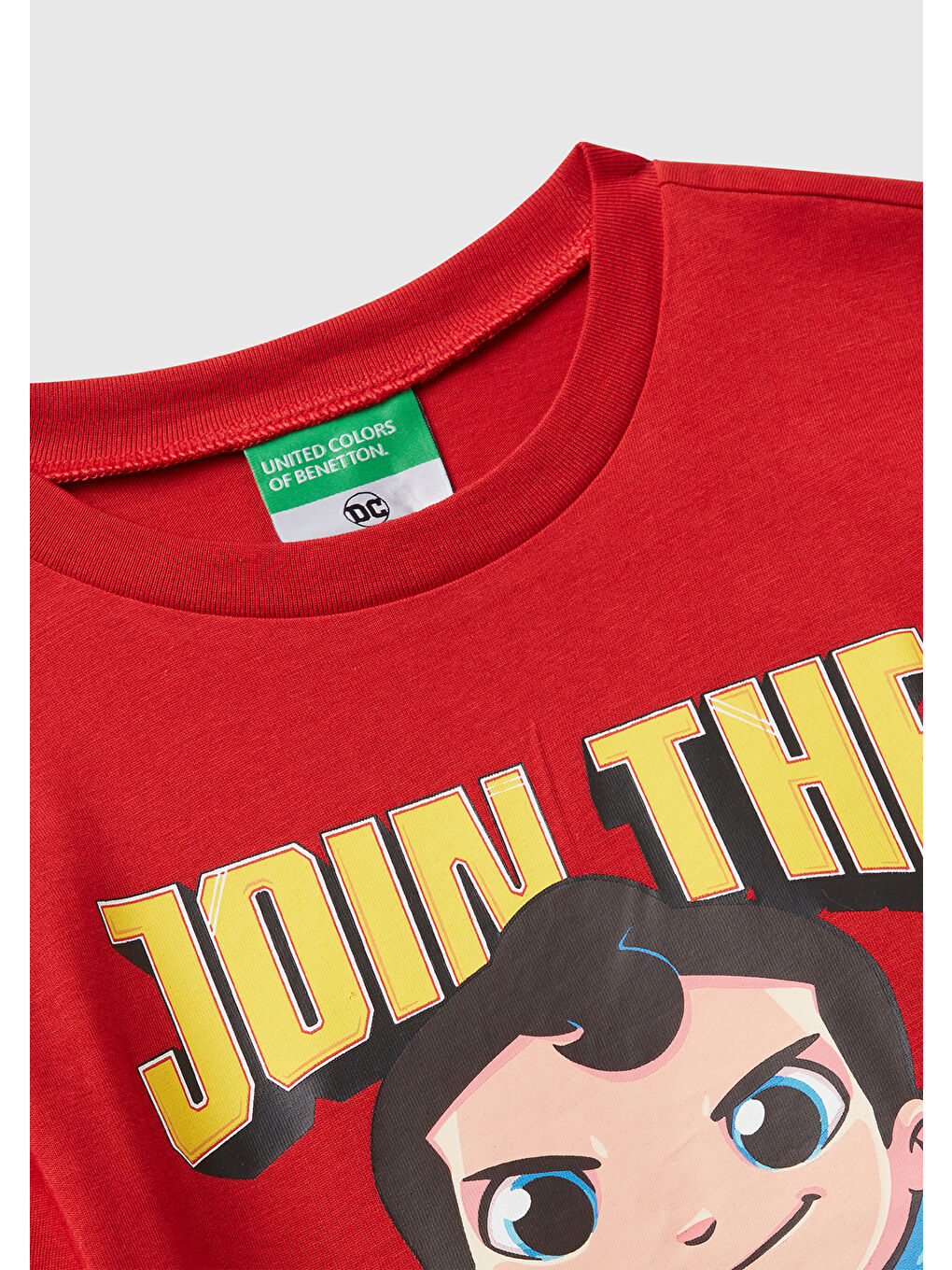 Erkek Çocuk Kırmızı Önü ve Arkası Superman Baskılı Logo Etiketli Jarse T-shirt-2