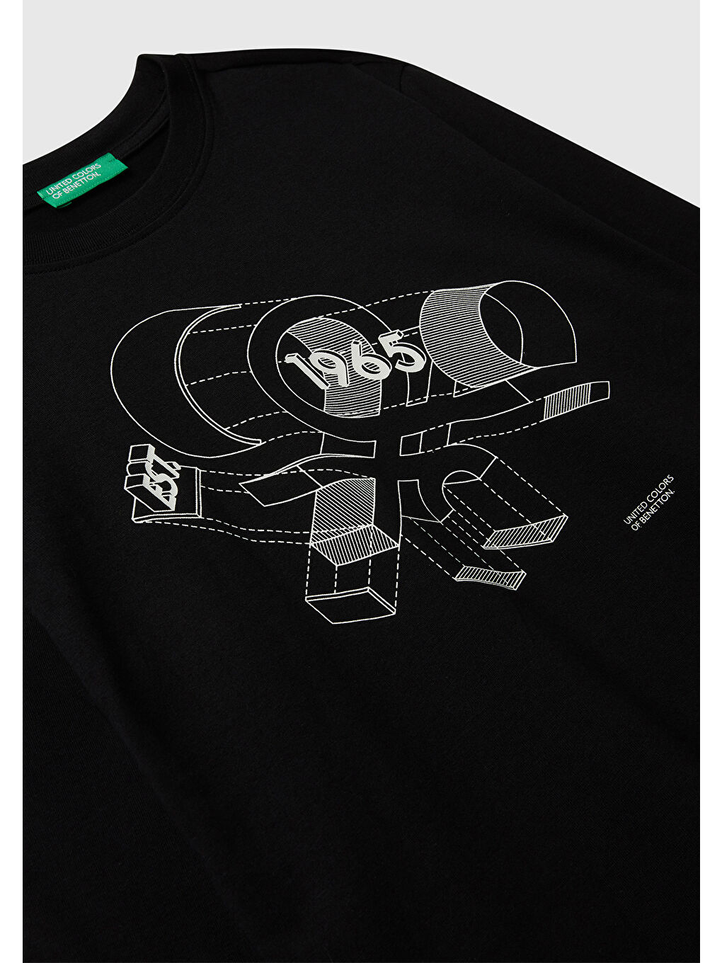 Erkek Çocuk Siyah Önü Logo Baskılı Bisiklet Yaka Jarse Uzun Kollu T-shirt-2