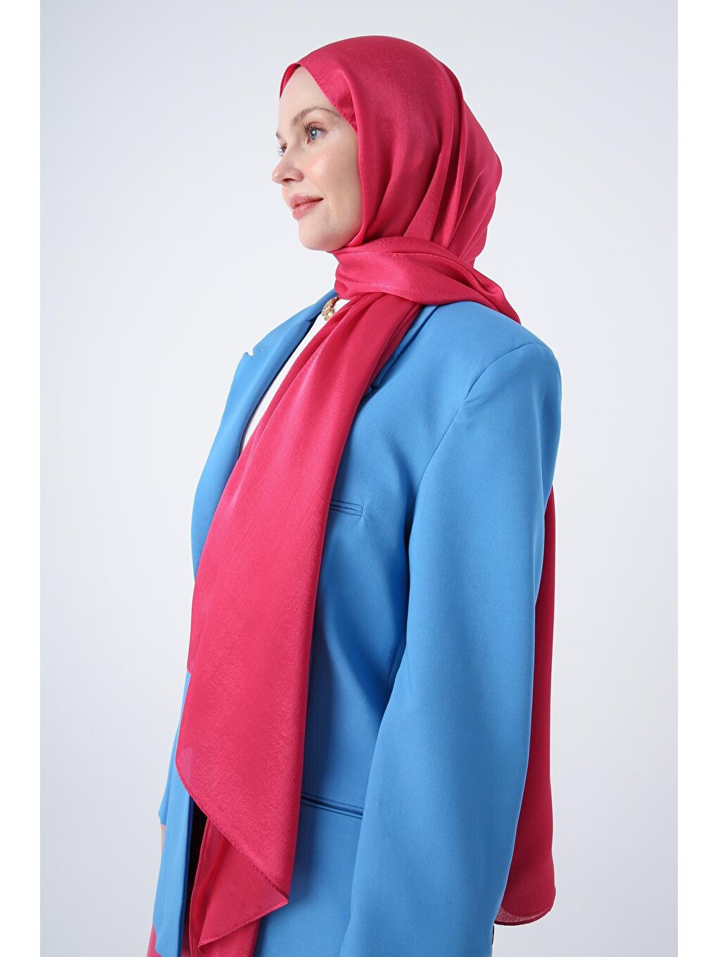 Pembe Düz Janjan Şal-3