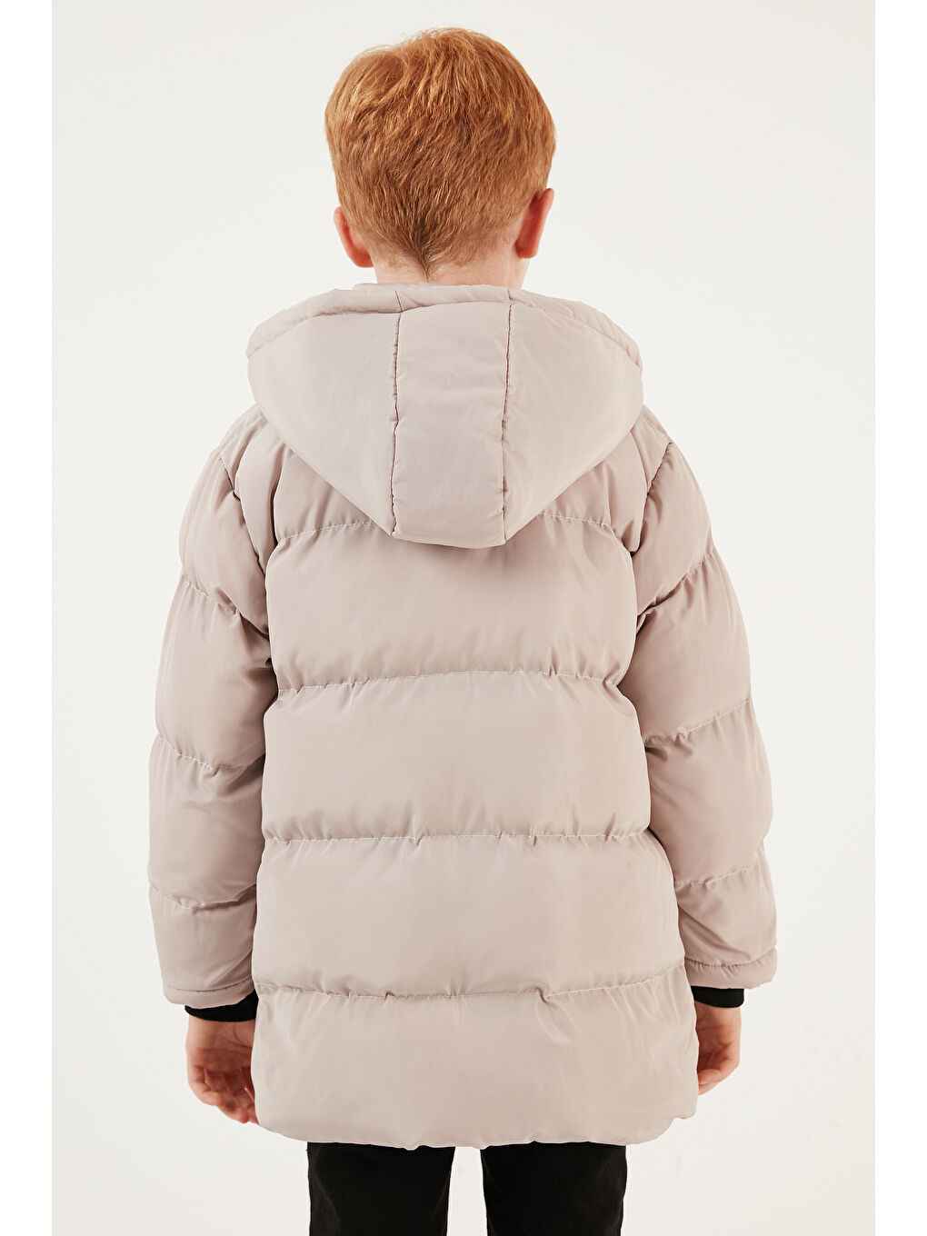 Bej İçi Pelüş Astarlı Çıkarılabilir Kapüşonlu Şişme Erkek Çocuk Mont 5763038-5