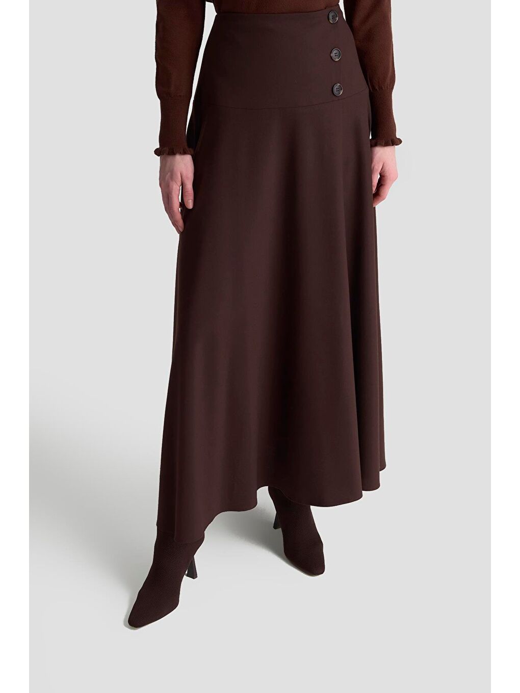 Kahverengi Ekose Desenli Blazer Takım 25Kd1704  Acı Kahve-4