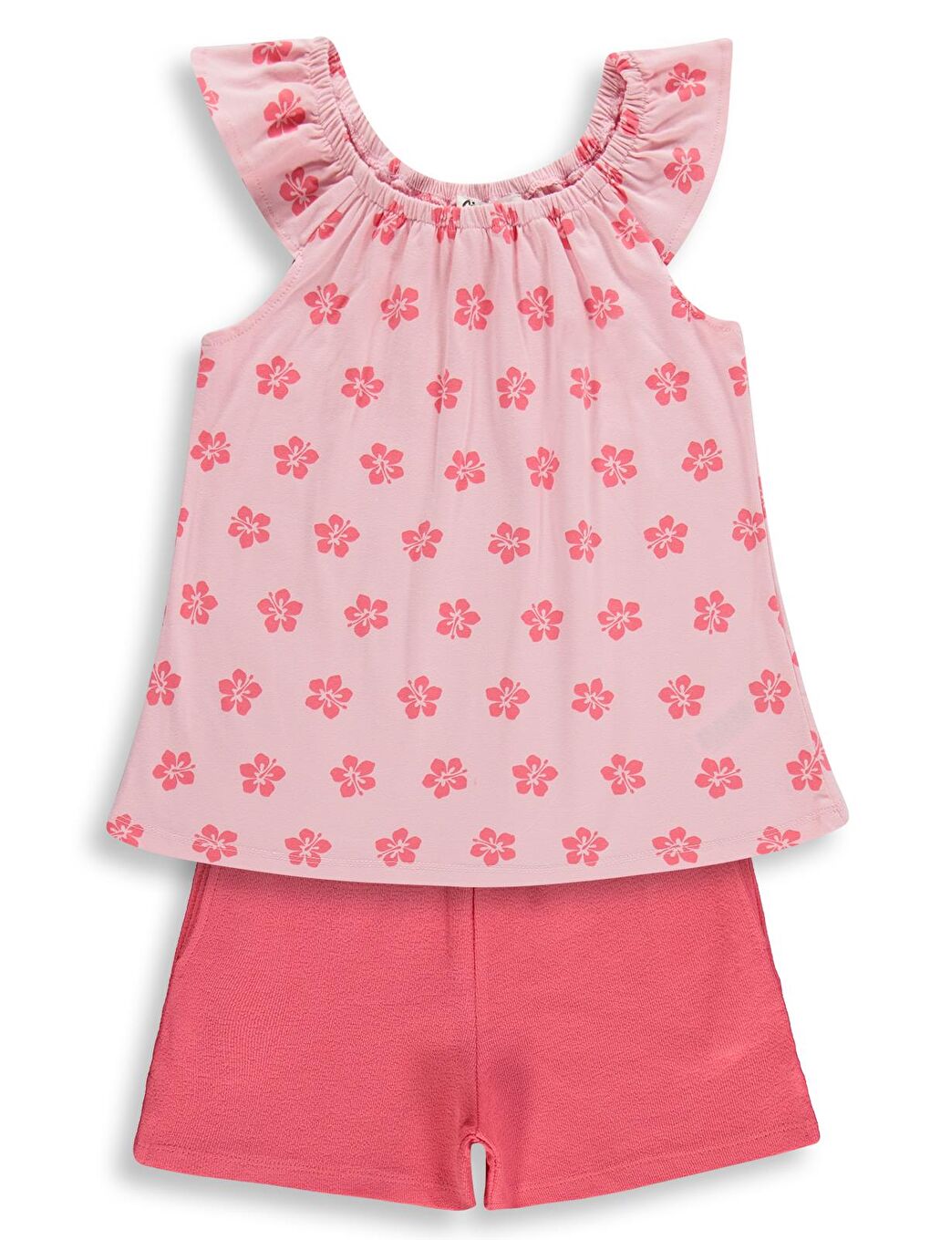 Girls Çiçekli 6-9 Yaş Takım - Pembe