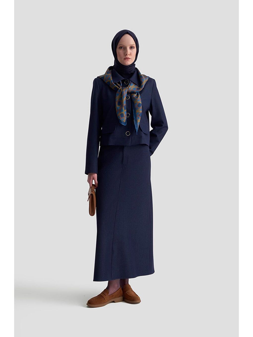 Blazer Ceketli Lyocell Takım 25Kd1706 Lacivert