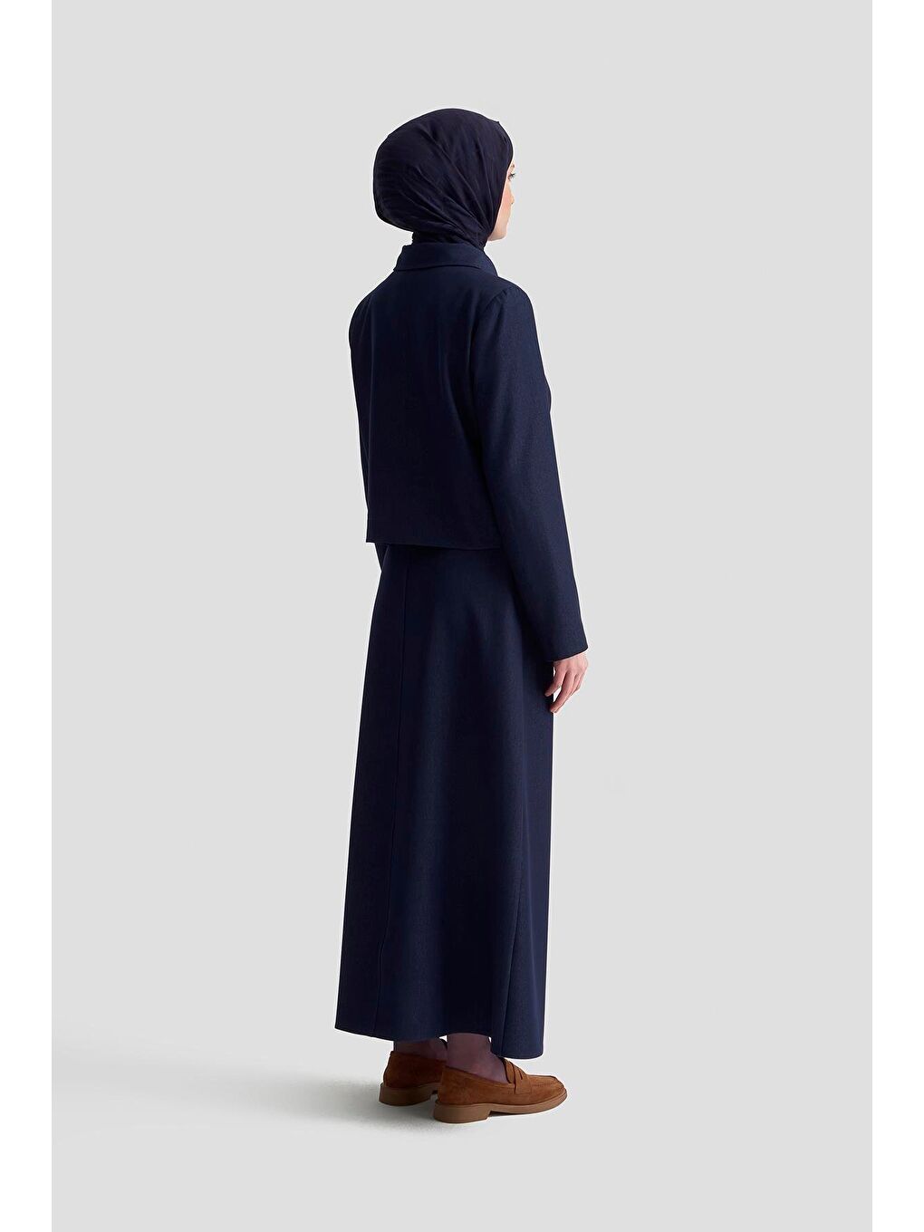 Blazer Ceketli Lyocell Takım 25Kd1706 Lacivert-5