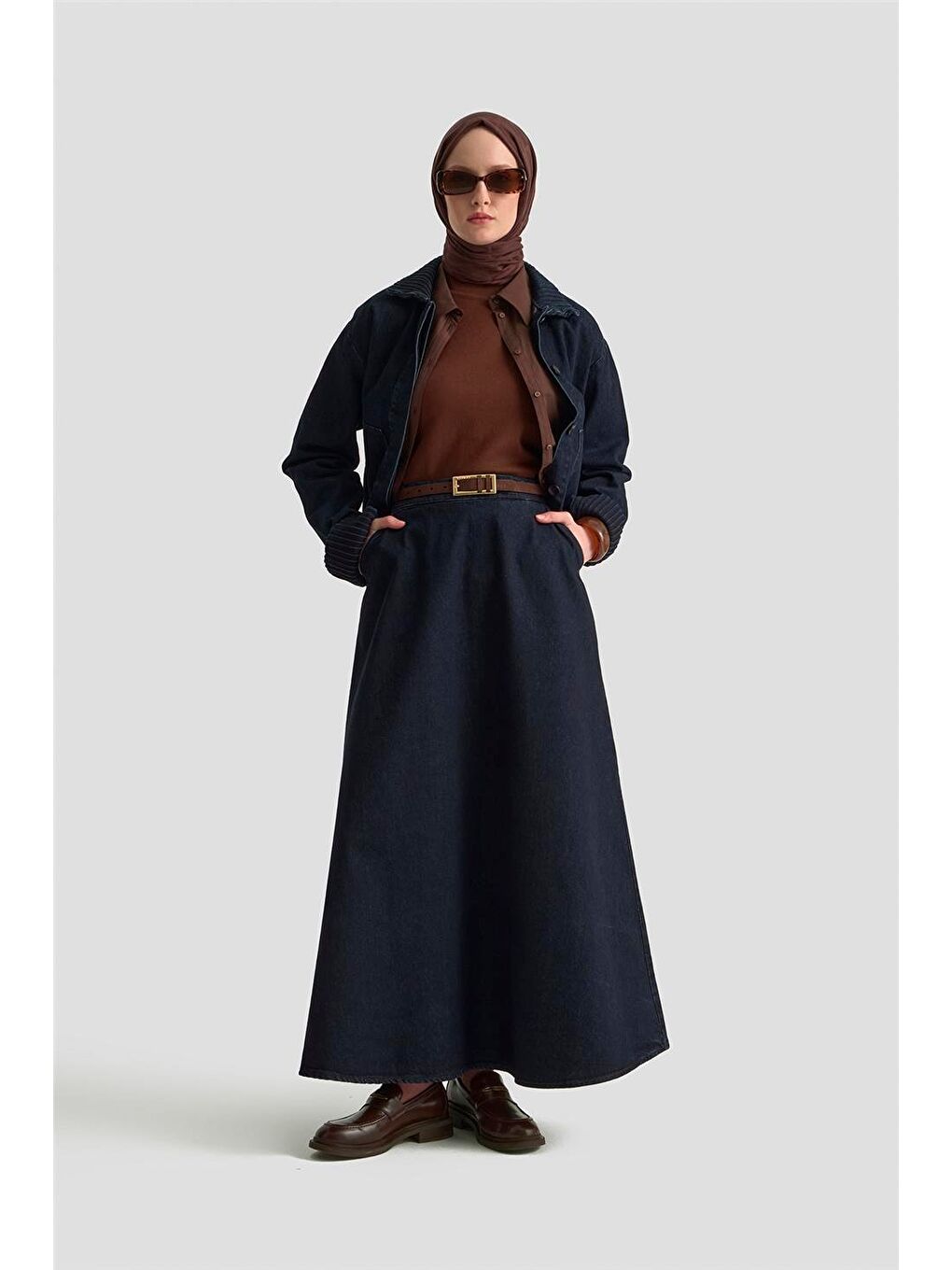 Nervürlü Denim Takım 25Kd1012 Lacivert