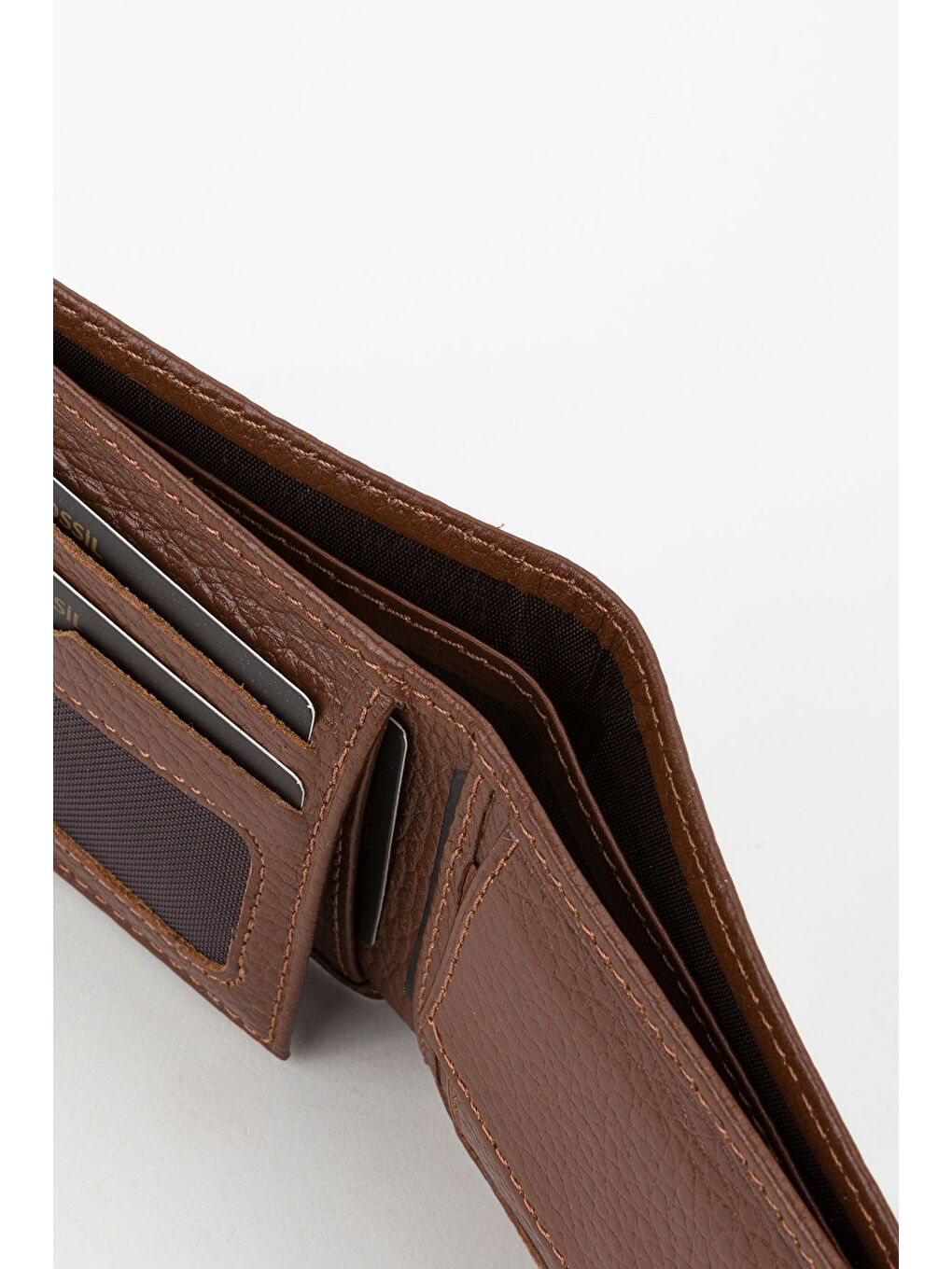 Kutulu Hakiki Deri Yatay Kahverengi Küçük Boy Erkek El Portföyü Cüzdan-1