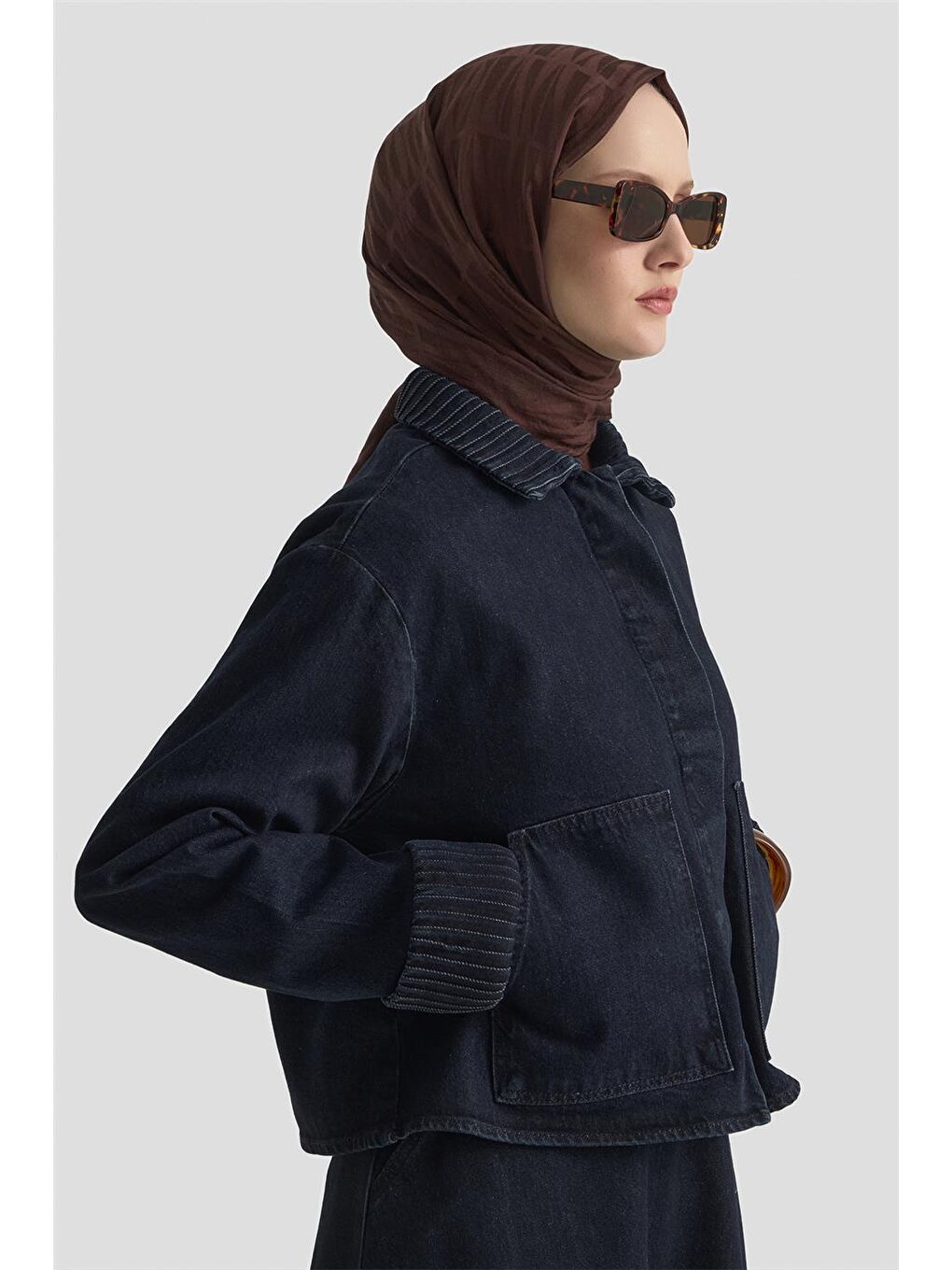 Nervürlü Denim Takım 25Kd1012 Lacivert-3