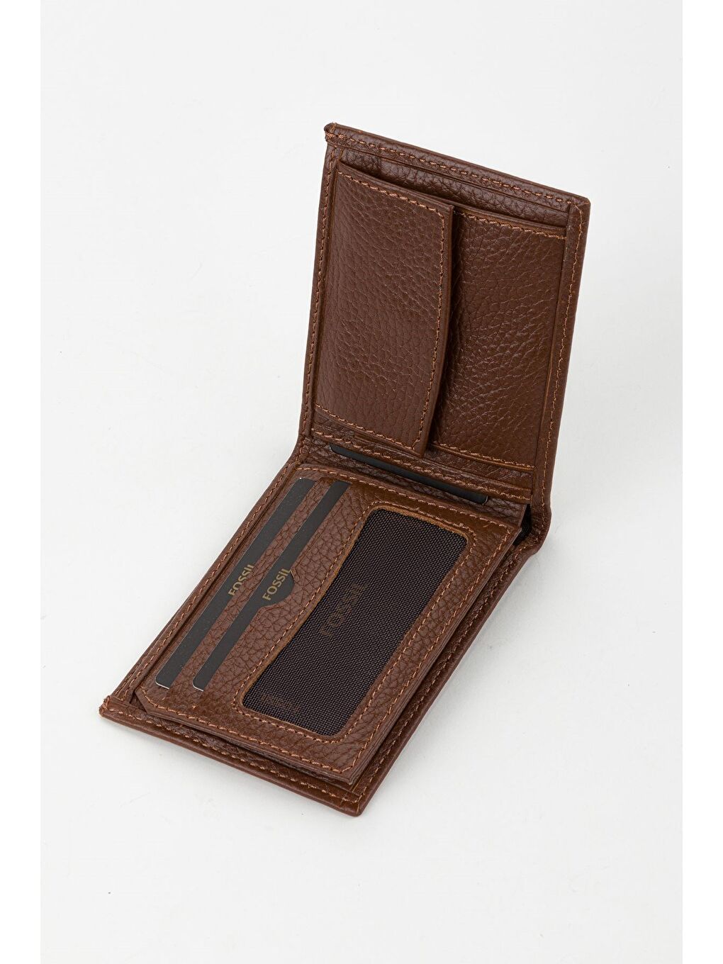 Kutulu Hakiki Deri Yatay Kahverengi Küçük Boy Erkek El Portföyü Cüzdan-2