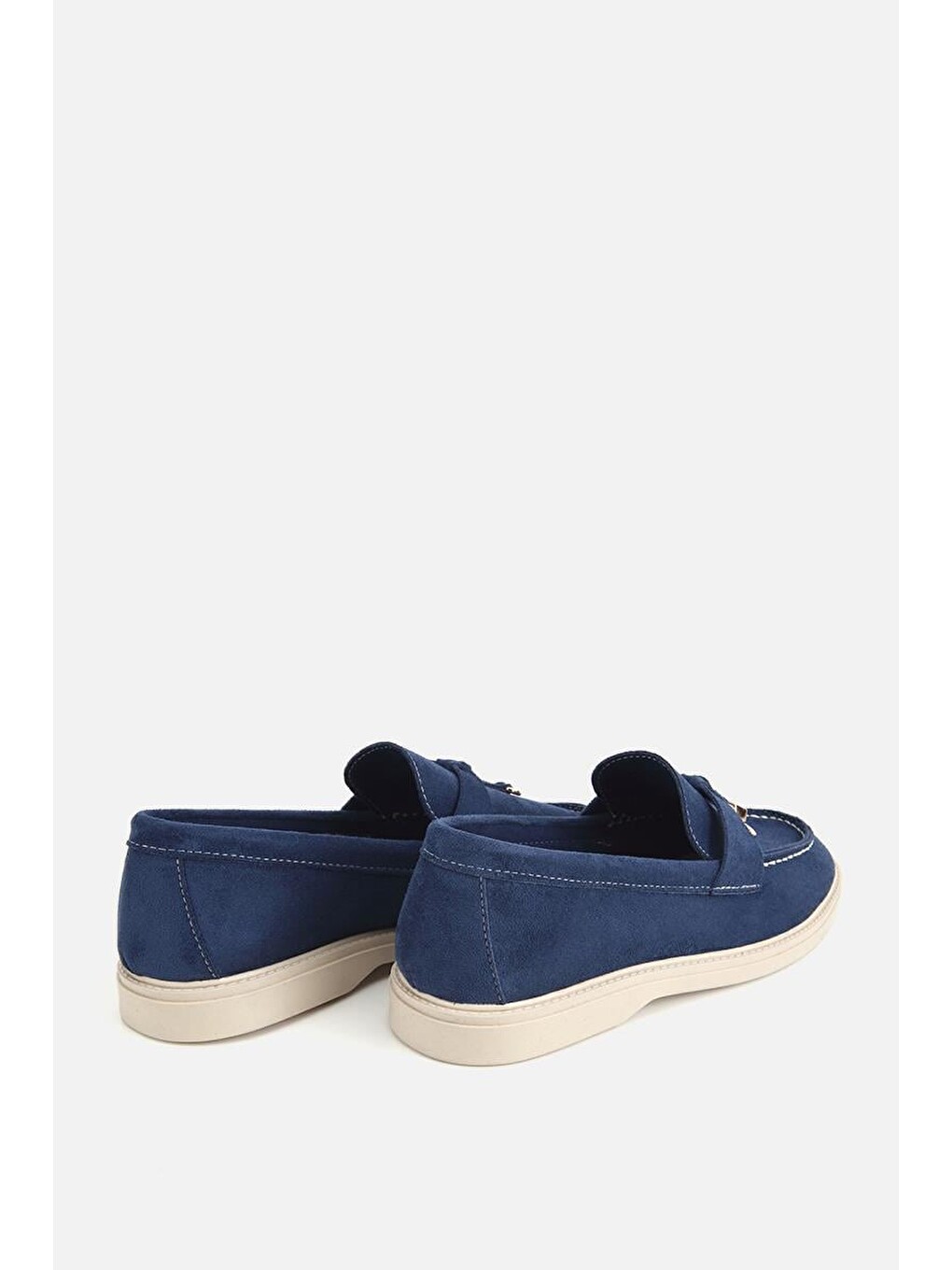 Kadın Lacivert Süet Püsküllü Günlük Loafer-3