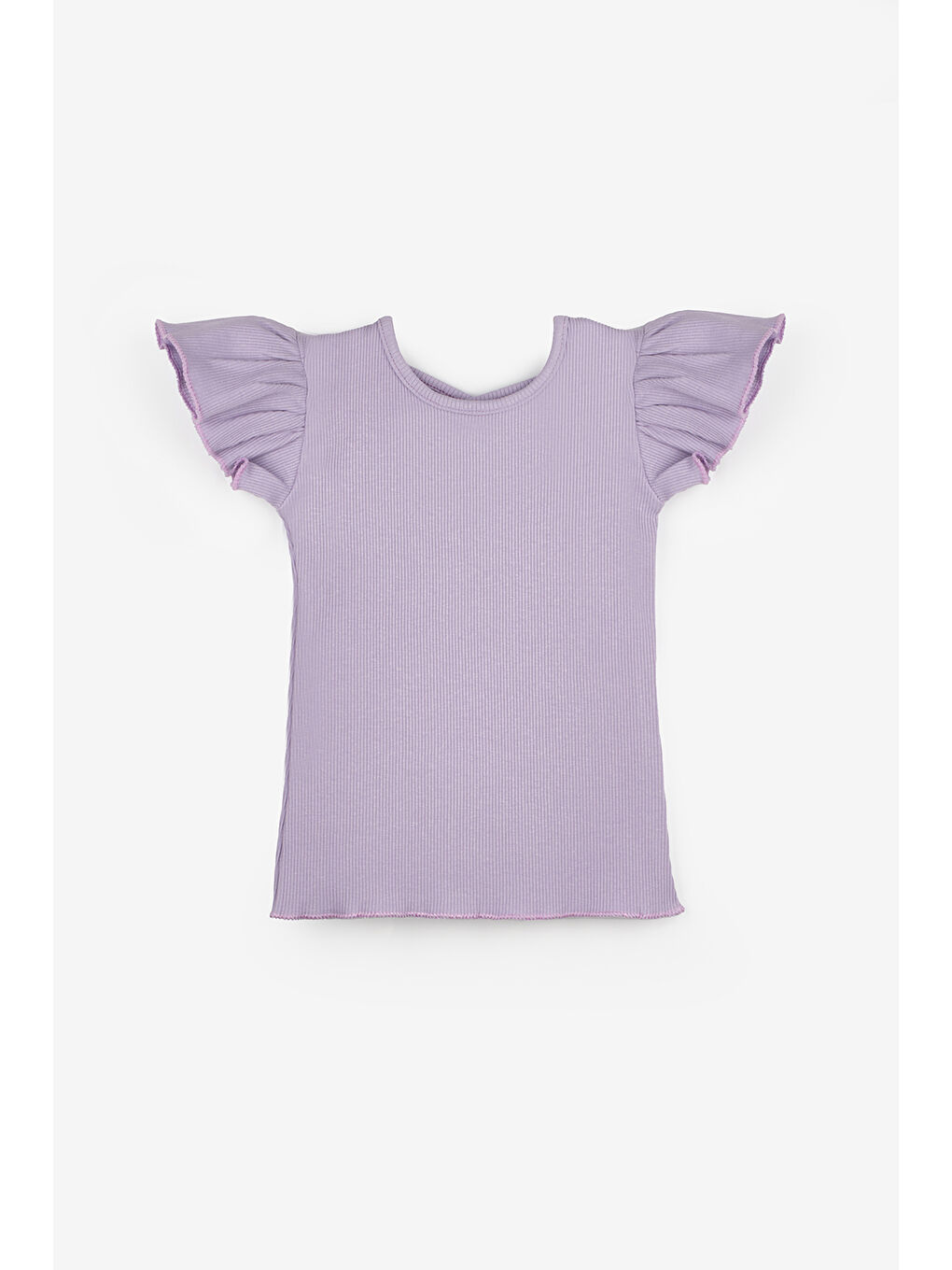 Lila Arkası Çapraz Biyeli Kız Çocuk Tişört - Julie