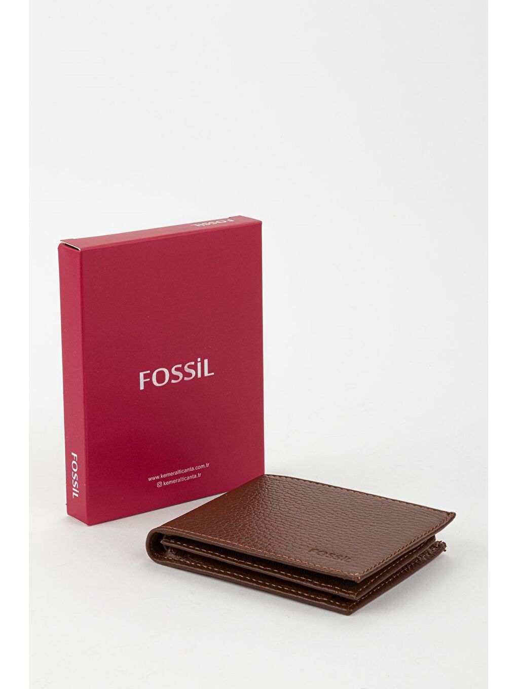 Kutulu Hakiki Deri Yatay Kahverengi Küçük Boy Erkek El Portföyü Cüzdan-5