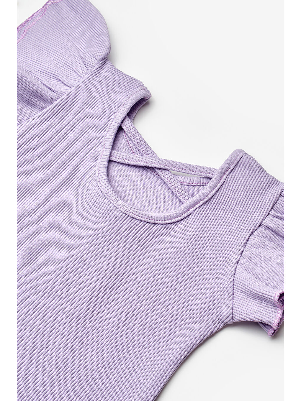 Lila Arkası Çapraz Biyeli Kız Çocuk Tişört - Julie-2