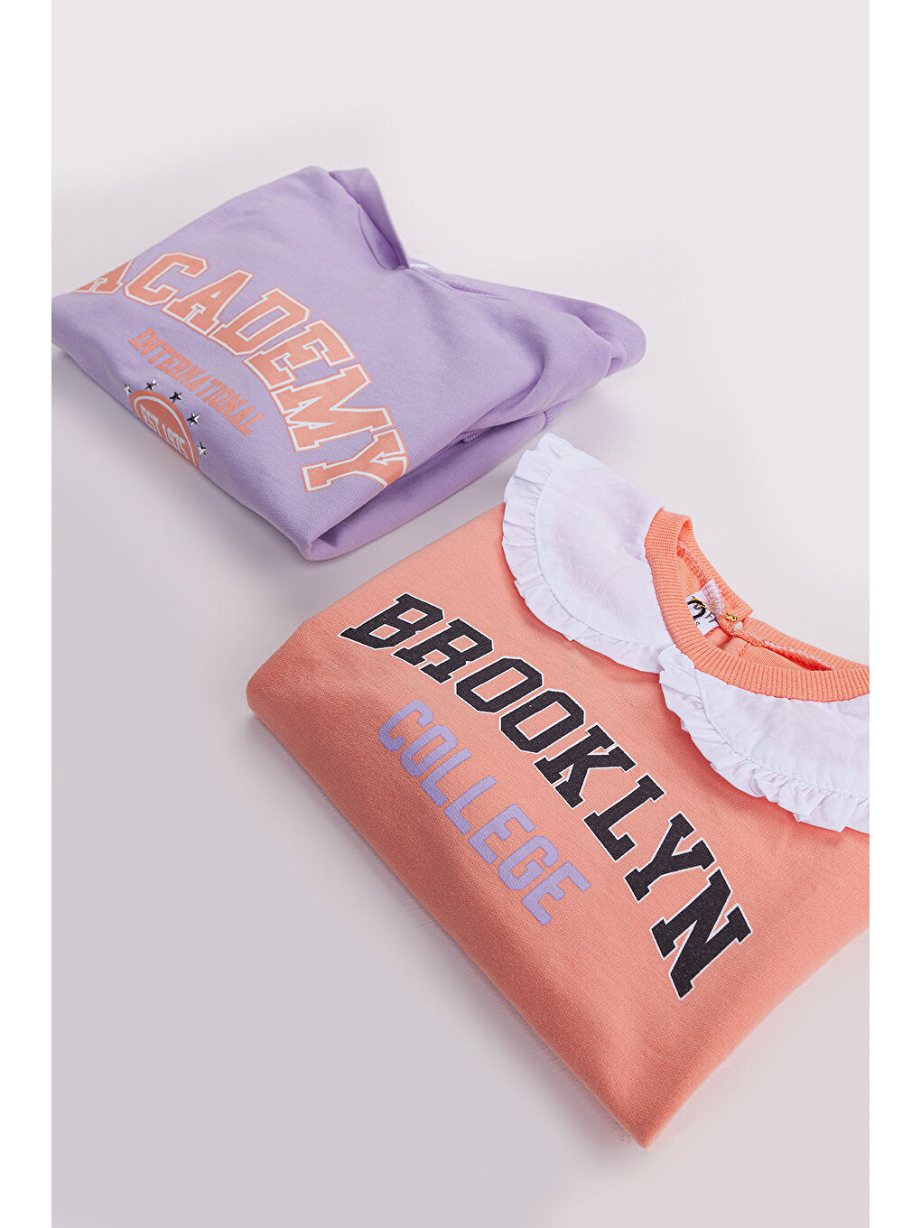 MİSSTUFFY Lila Kız Çocuk 2'li Paket Basic Sweatshirt - 1