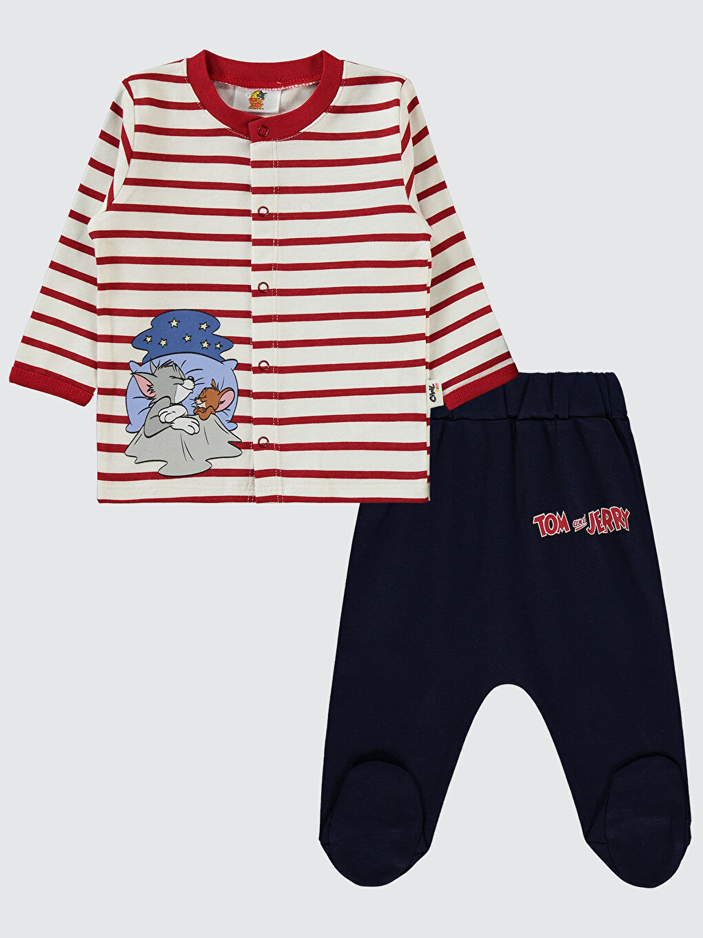 Tom And Jerry Erkek Bebek Pijama Takımı 1-6 Ay Kırmızı