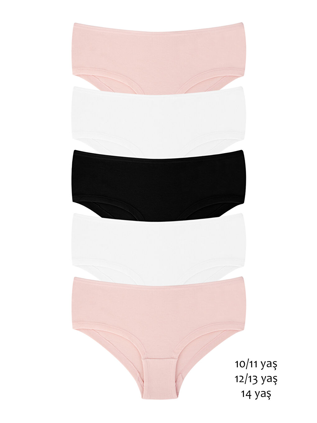 Siyah Kız Çocuk Hipster Külot 5'li Paket-1