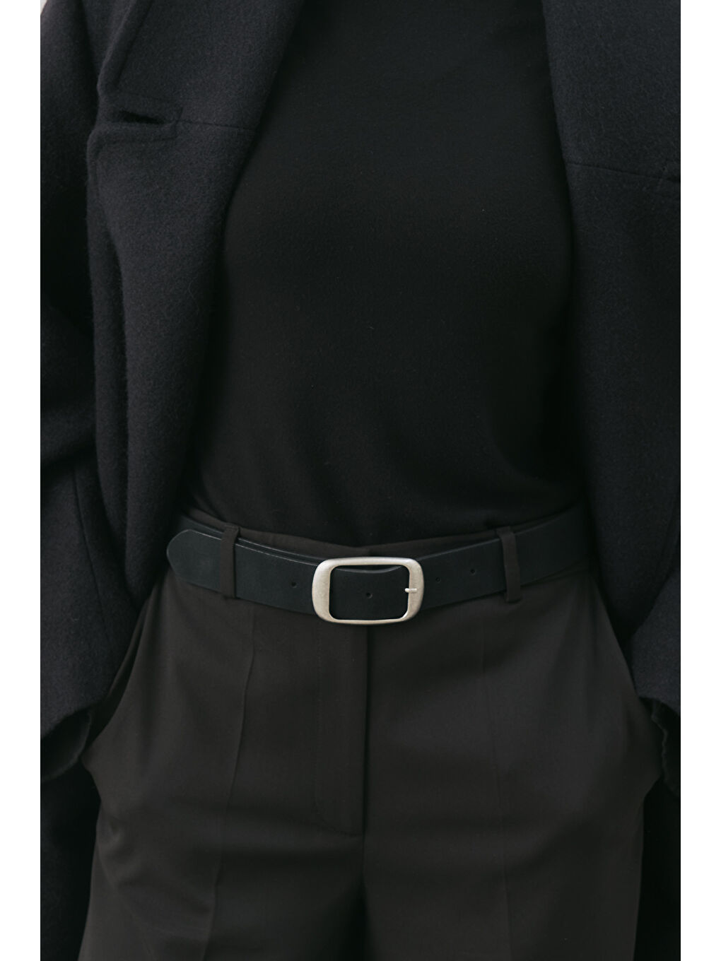 Süet Görünümlü Tokalı Kemer Siyah