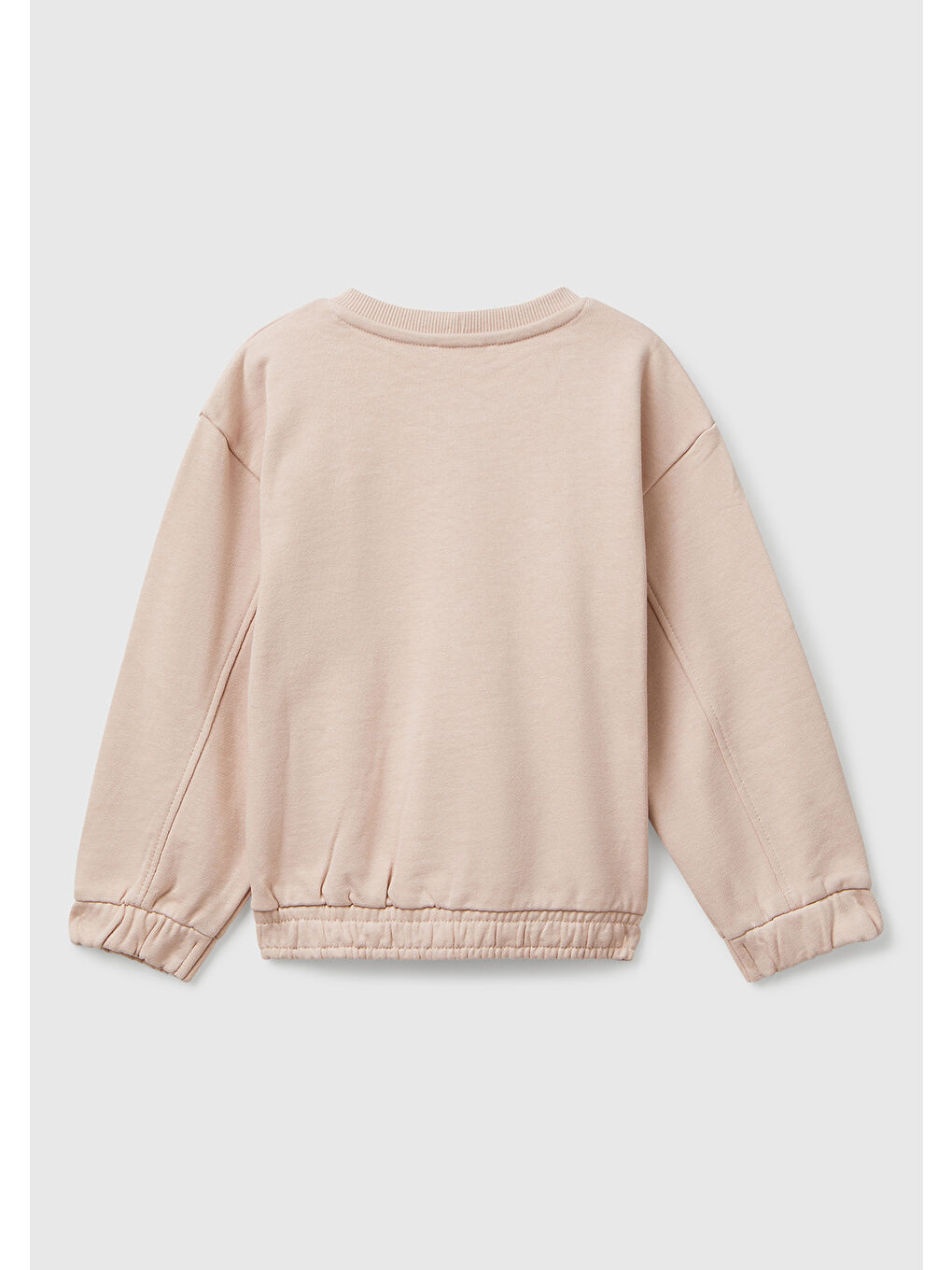 Kız Çocuk Toz Pembe Dikiş Detaylı Kalpli Yama Cepli Regular Fit Sweatshirt-1