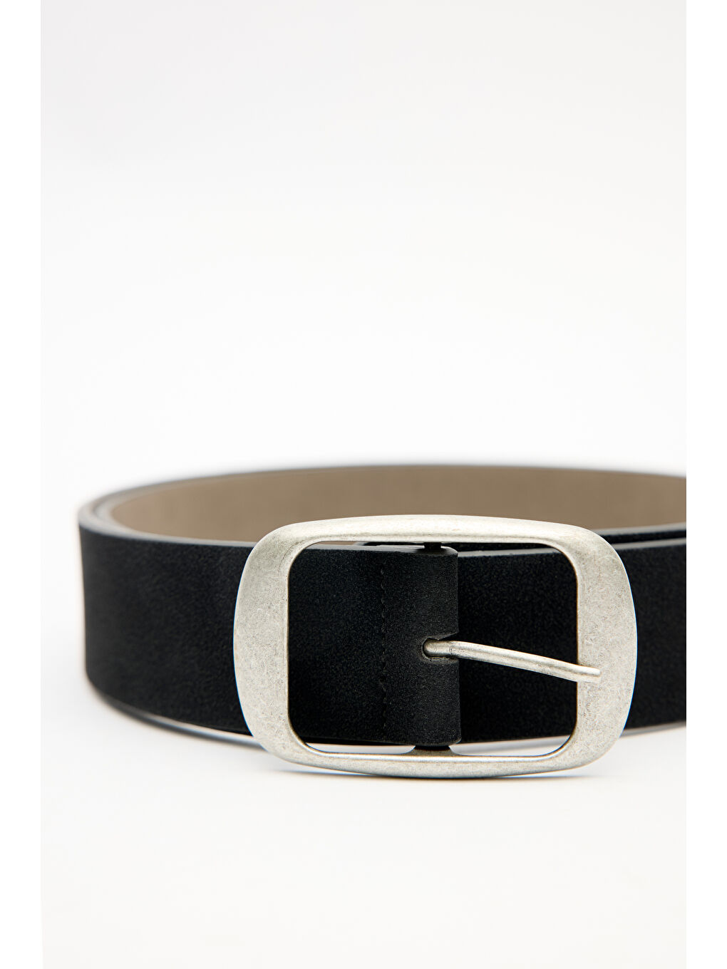 Süet Görünümlü Tokalı Kemer Siyah-2