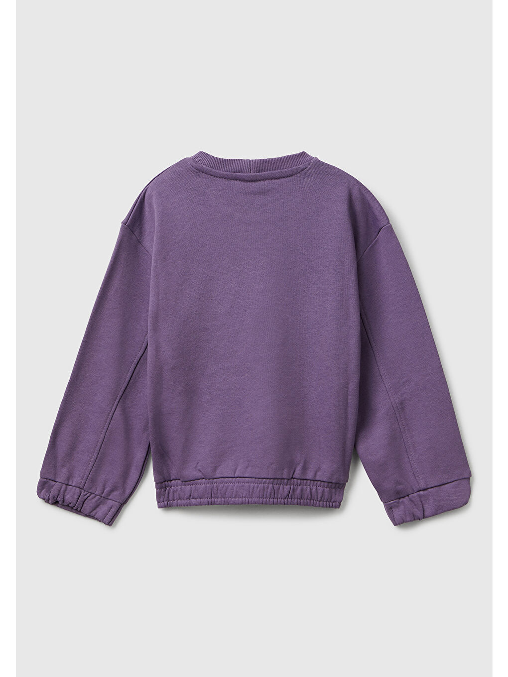 Kız Çocuk Mor Dikiş Detaylı Kalpli Yama Cepli Regular Fit Sweatshirt-1