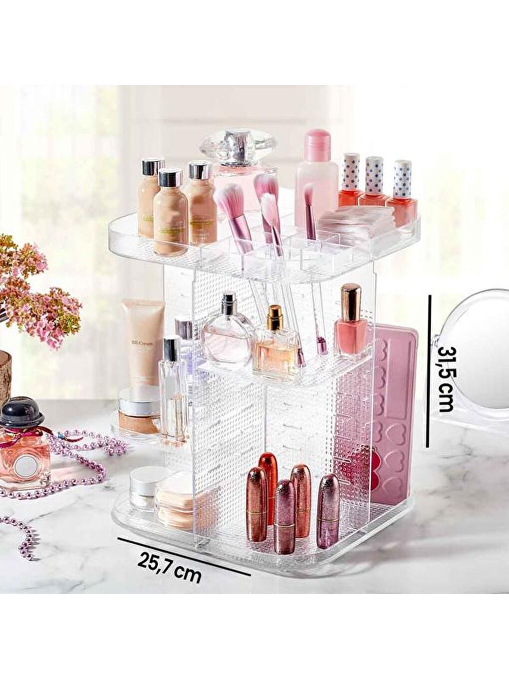 360 °C Dönebilen Makyaj Organizeri-3