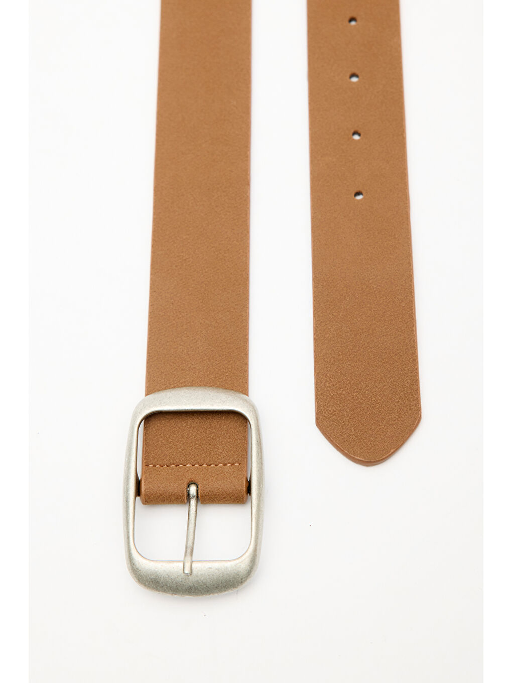 Kahverengi Süet Görünümlü Tokalı Kemer Camel-1