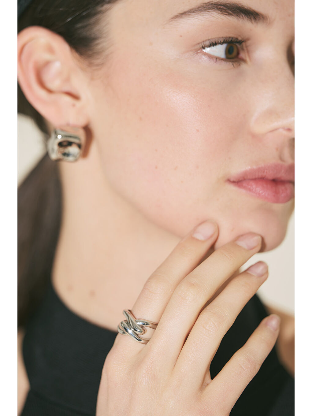 Gri Hola Yüzük Gümüş-1