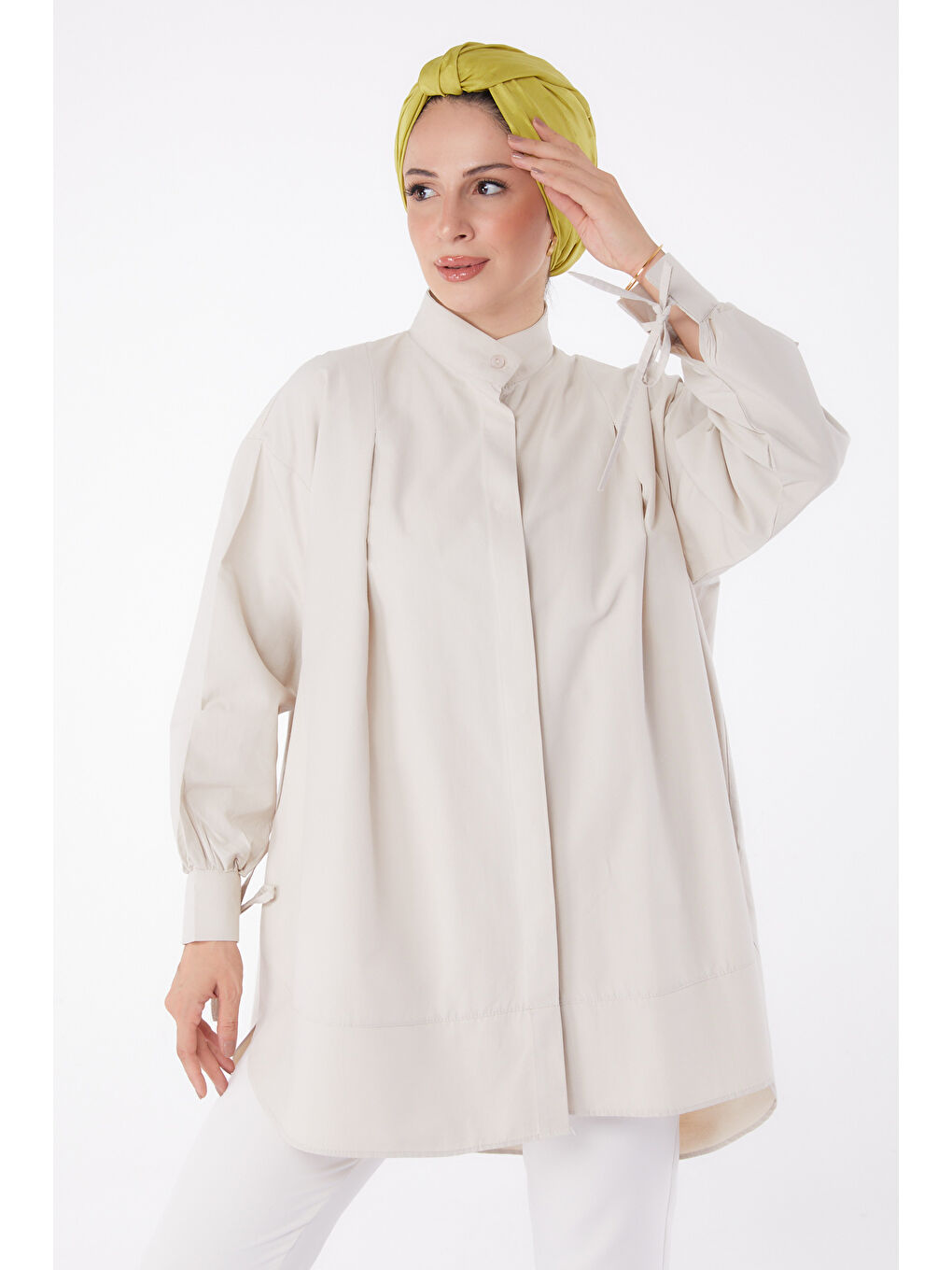 Bej Kol Biyeli Tunik Tas - 26068