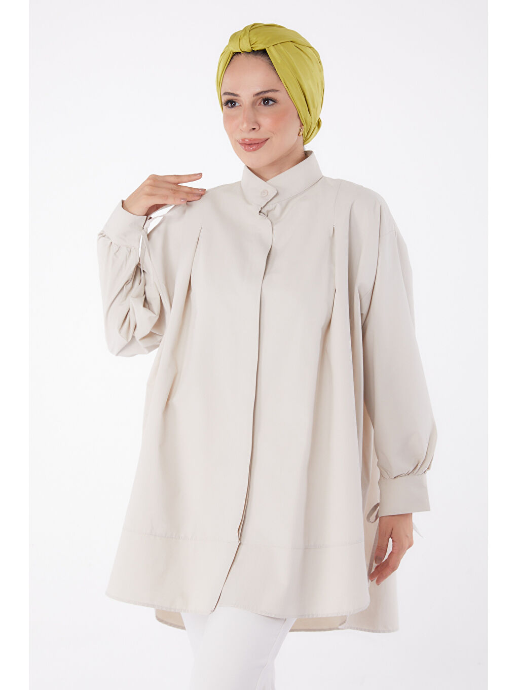 Bej Kol Biyeli Tunik Tas - 26068-1