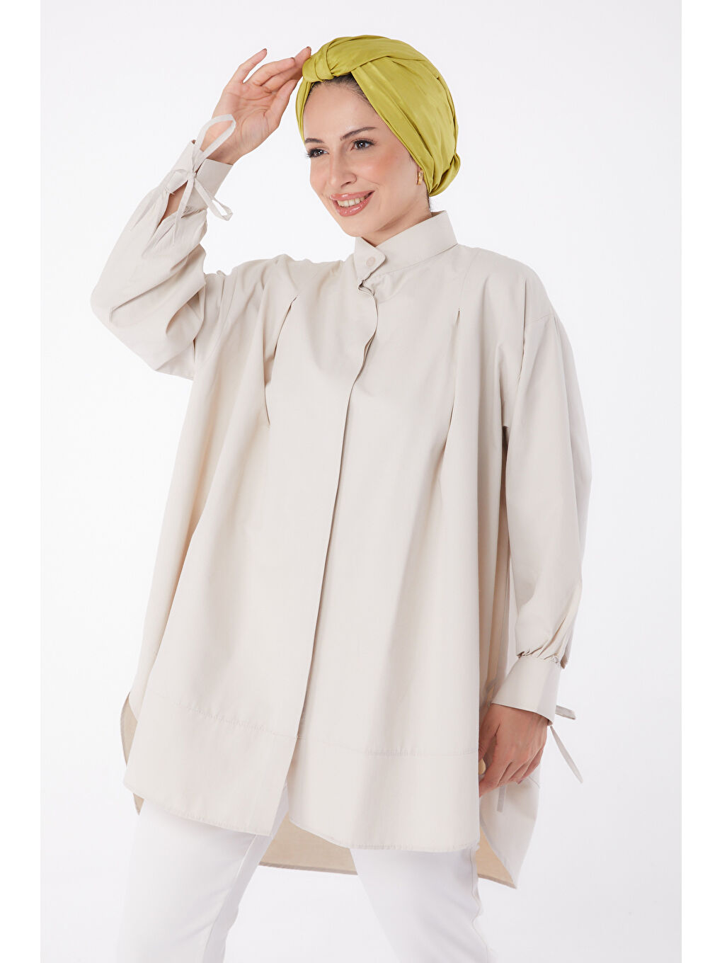 Bej Kol Biyeli Tunik Tas - 26068-2