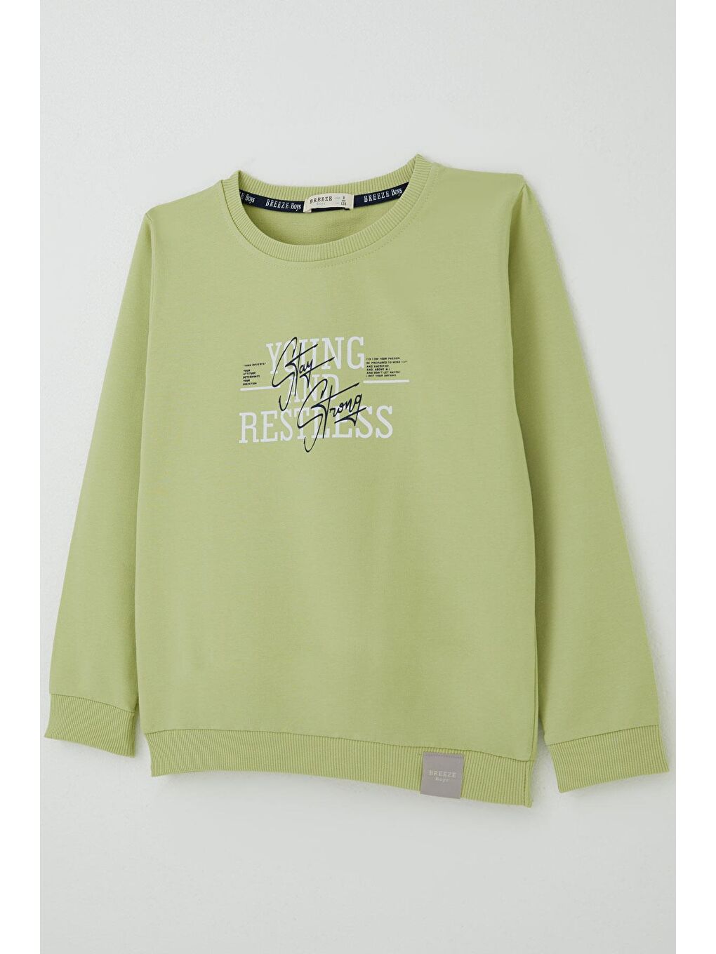 Erkek Çocuk Eşofman Takımı Yazı Baskılı Fıstık Yeşili (4-8 Yaş)-5