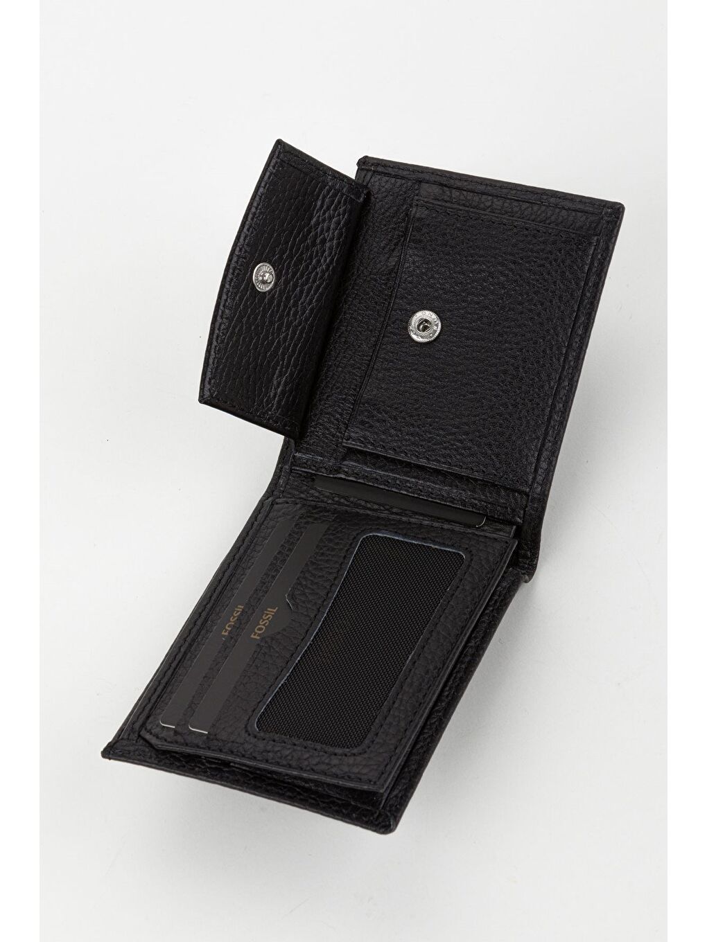 Kutulu Hakiki Deri Yatay Siyah Küçük Boy Erkek El Portföyü Cüzdan-3