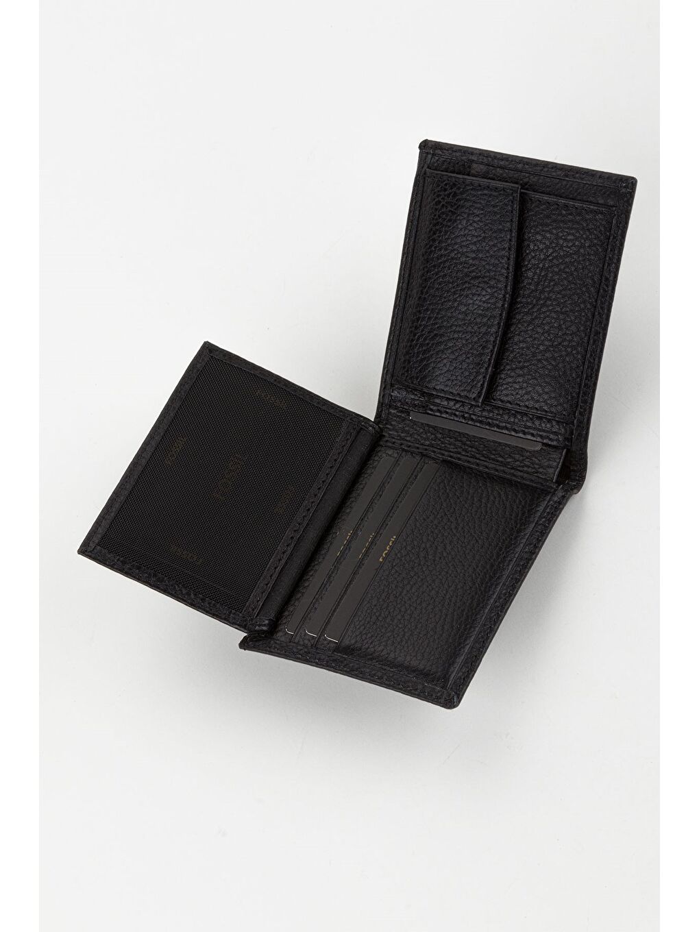 Kutulu Hakiki Deri Yatay Siyah Küçük Boy Erkek El Portföyü Cüzdan-4