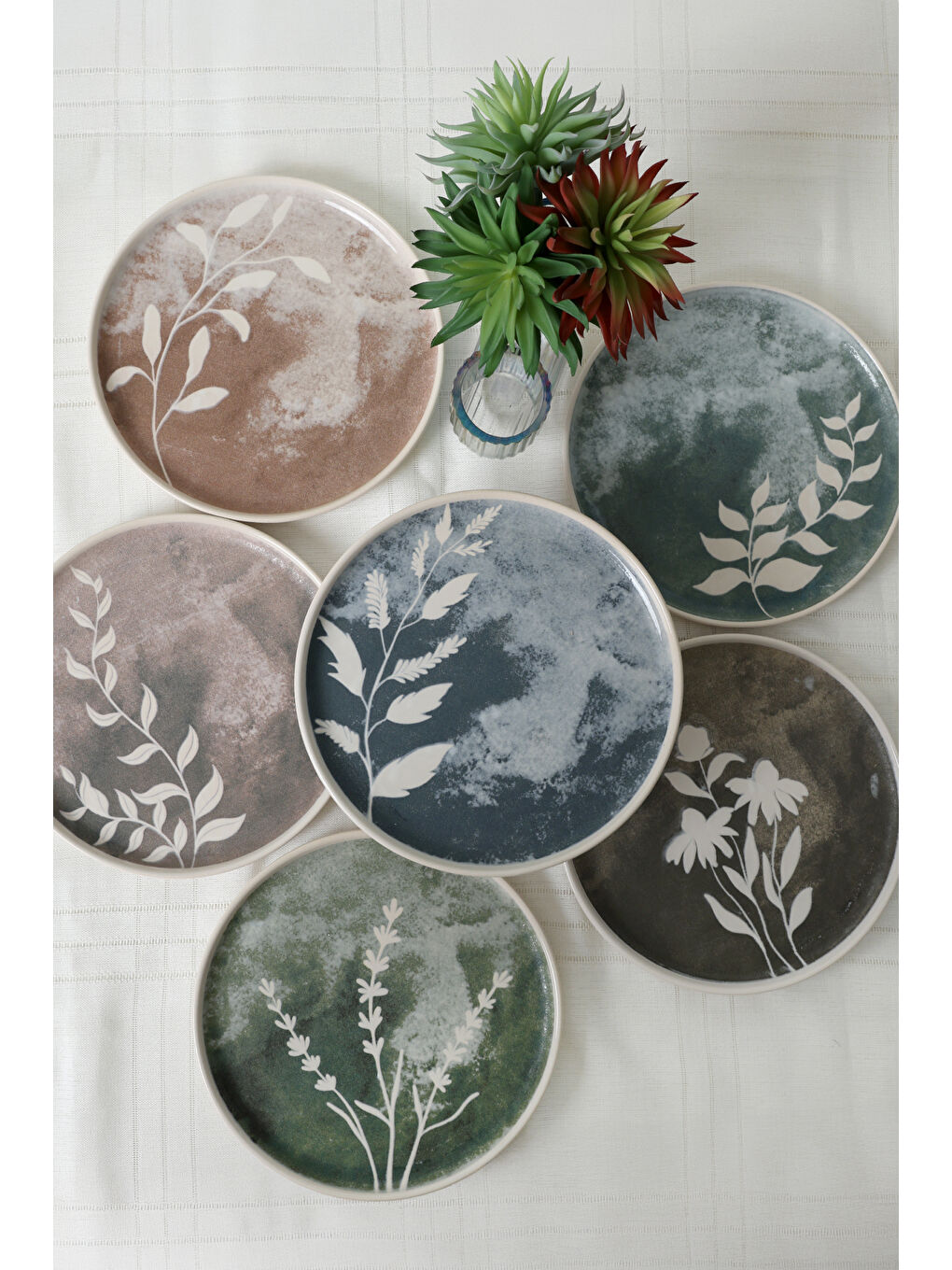 Karışık Deep Flowers Nordıc Pasta Tabağı 22 Cm 6 Adet