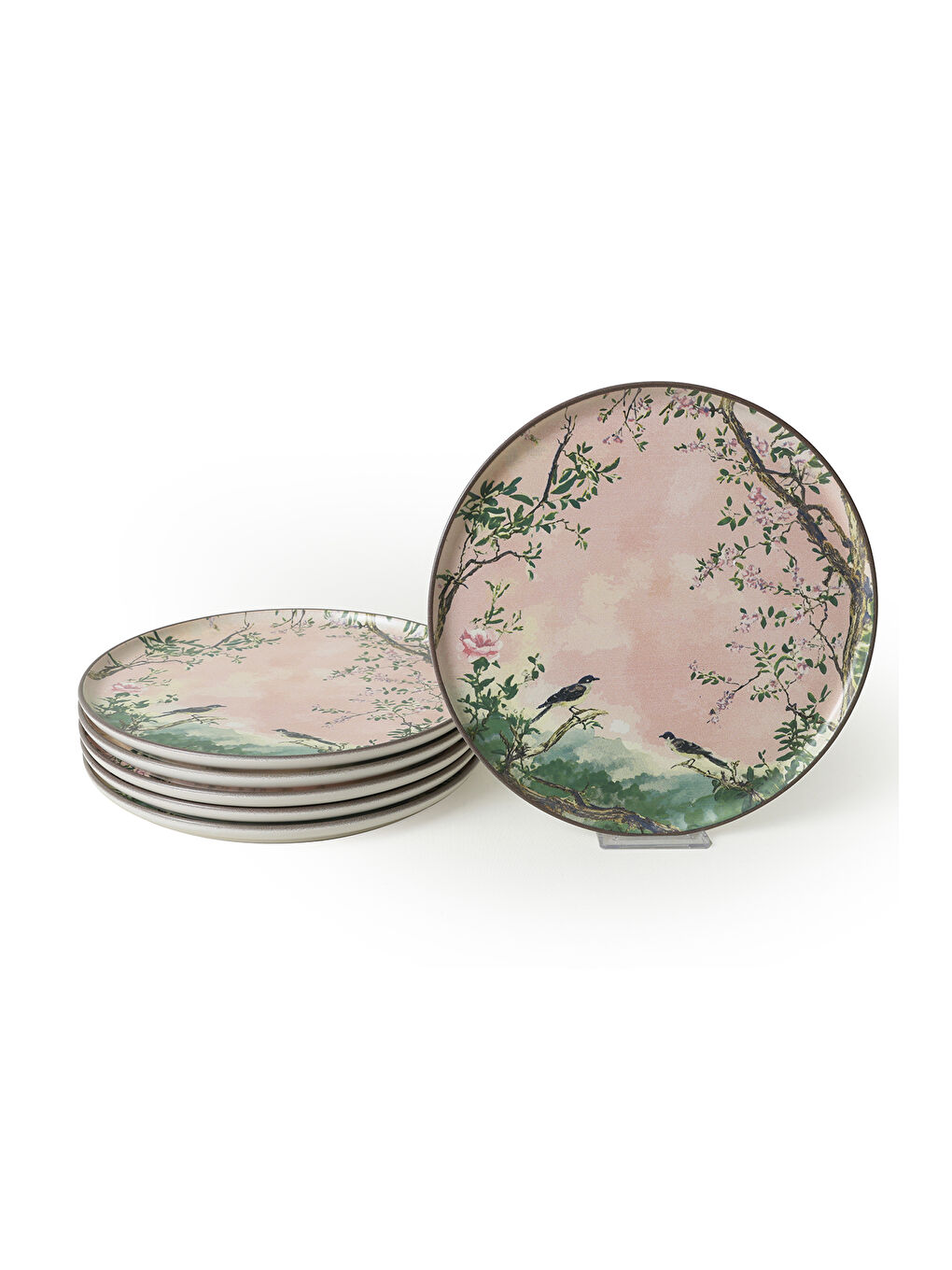 Keramika Karişik Pink Woods Nordic Servis Tabağı 28 cm 6 Adet