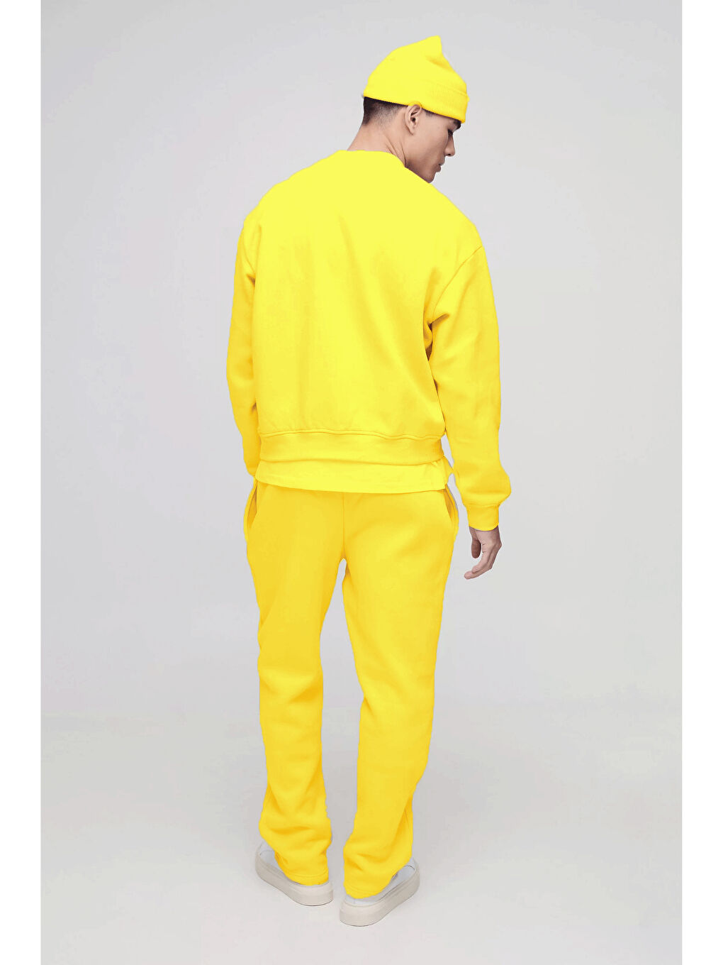 Sarı İçi Polarlı 3 İplik Kalın Erkek Eşofman Altı SPR25EA95-1