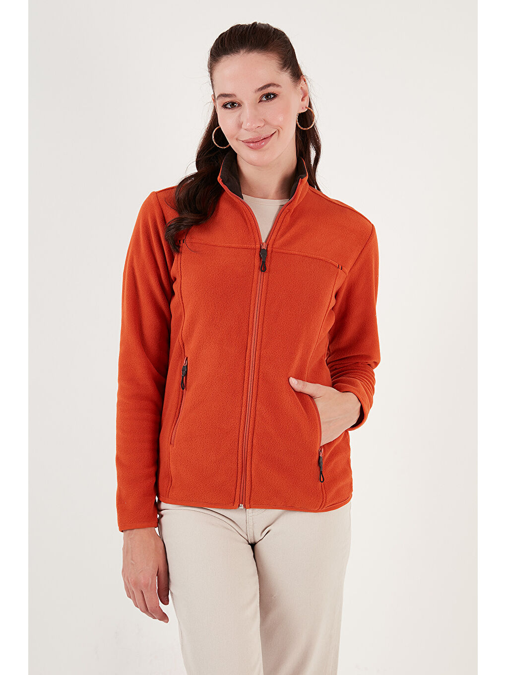 Lila Slim Fit Anti-Pilling Tüylenme Yapmayan Fermuarlı Cepli Hırka 2' li Paket Polar 5907002S2-1