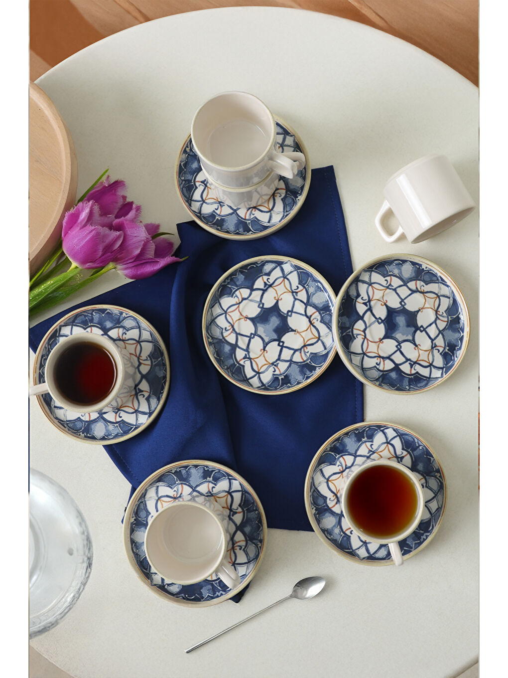 Karışık Wave Flow Stackable Çay Takımı 12 Parça 6 Kişilik-1