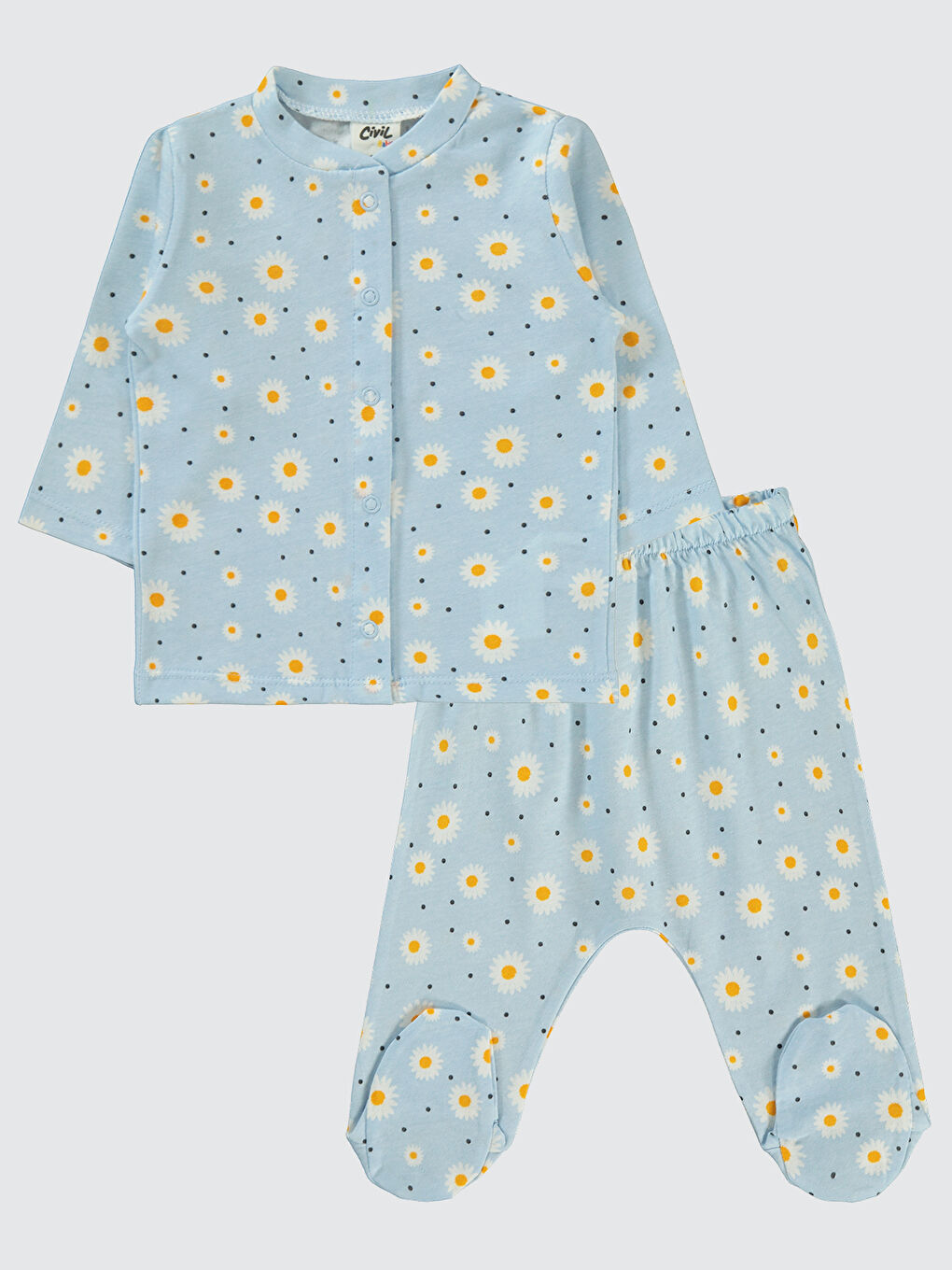 Yeşil Baby Kız Bebek Pijama Takımı 1-6 Ay Mint