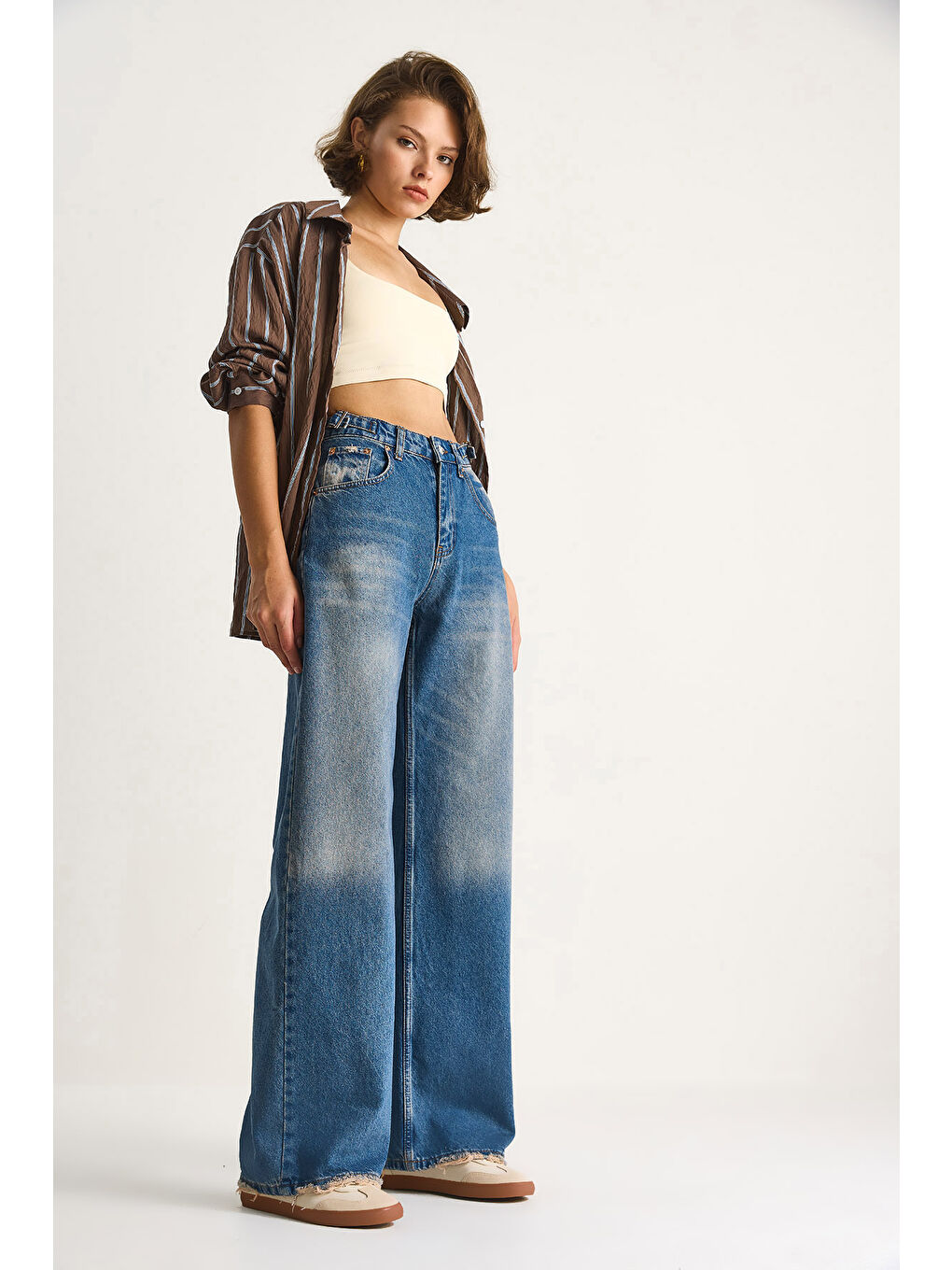 Mavi Kadın Yandan Tokalı Denim Pantolon-1