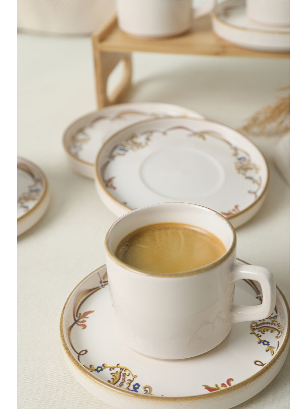 Karışık Bronze Bloom  Stackable Çay Takımı 12 Parça 6 Kişilik-2